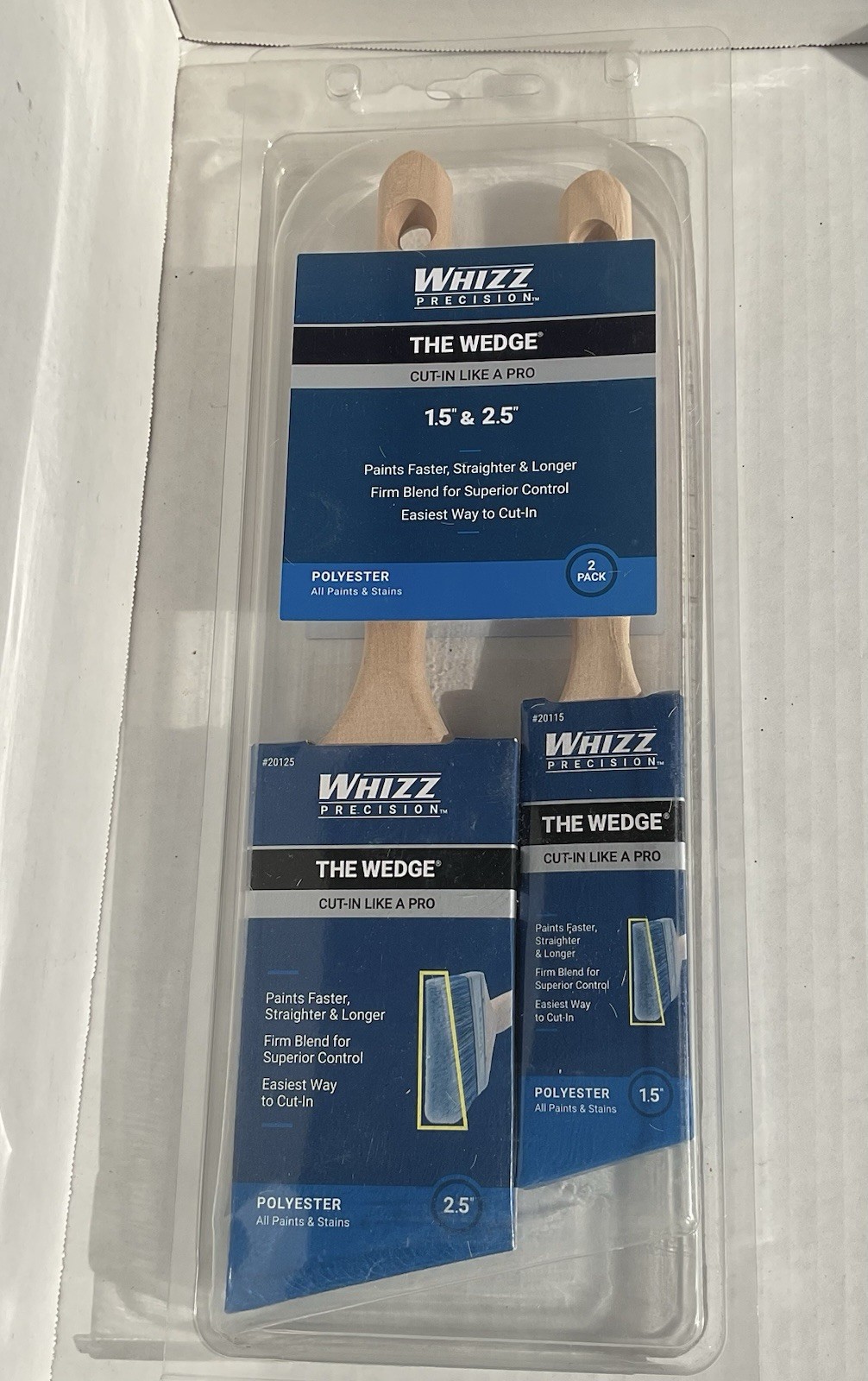 WHIZZ The Wedge 1 1/2 & 2 1/2″ Paint Brushes All Paint & Stains