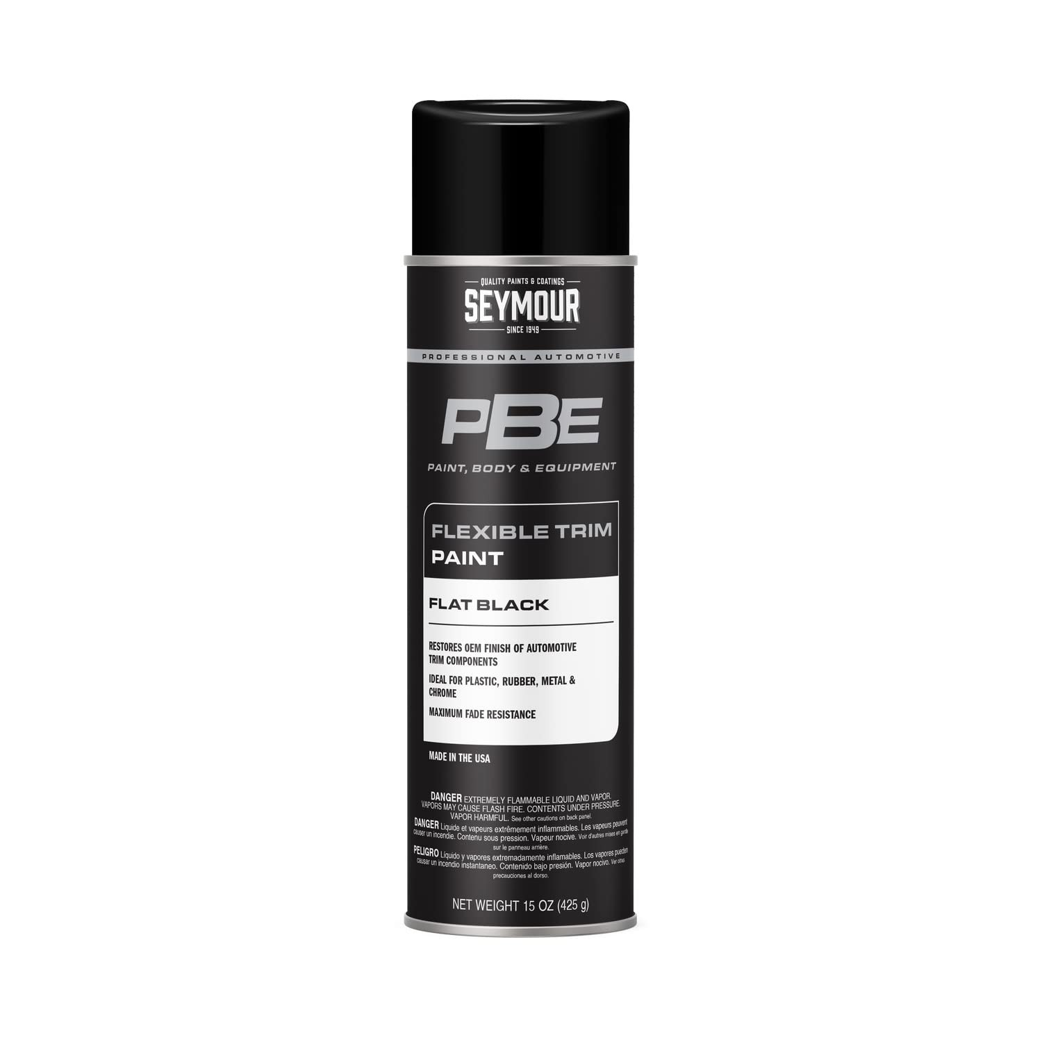 Seymour PBE Professional Flat Black Spray Paint 15 Ounce VOC Compliant 250F