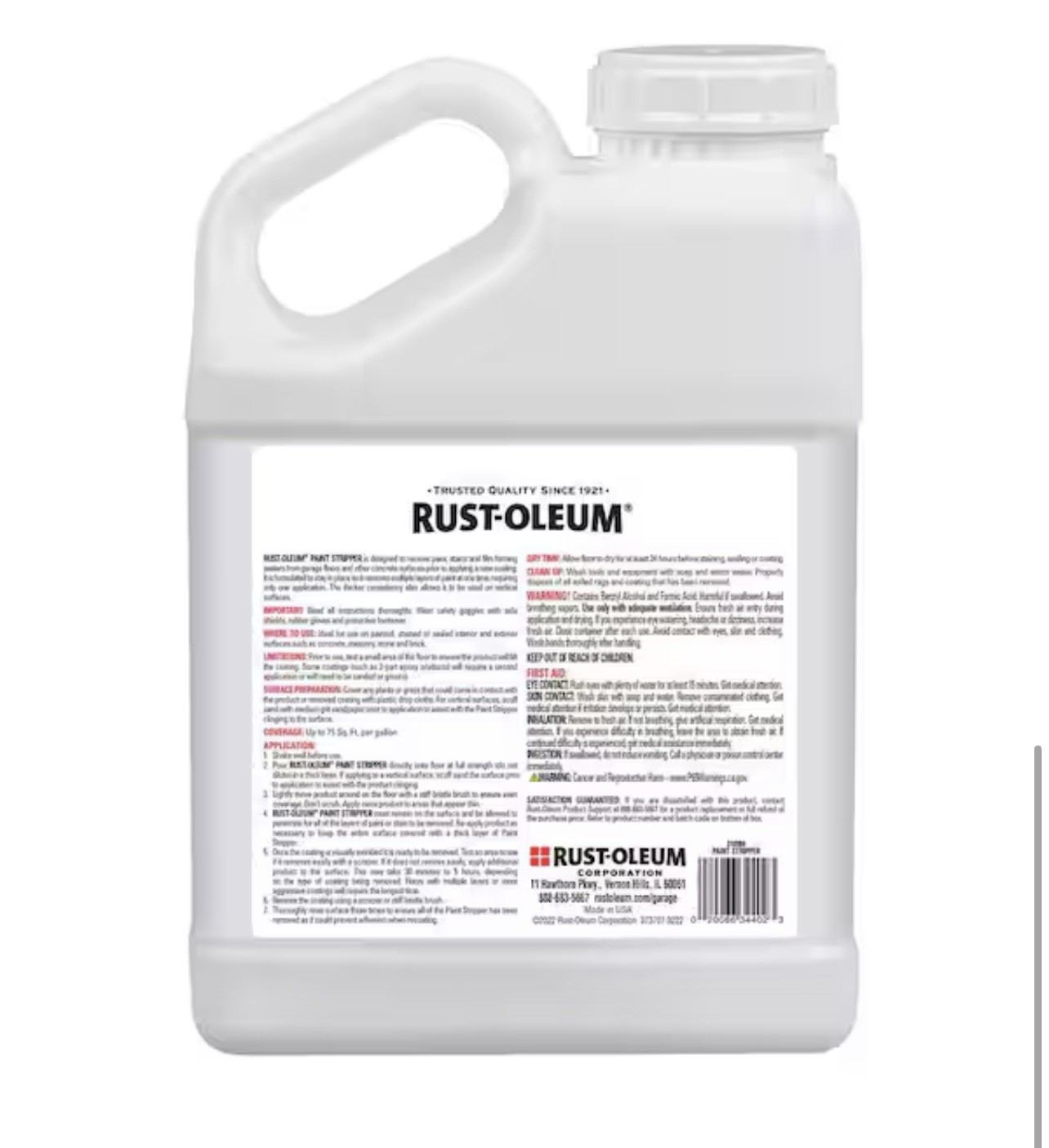 Rust-Oleum 310984 Gallon Paint Stripper for Interior or Exterior Concrete