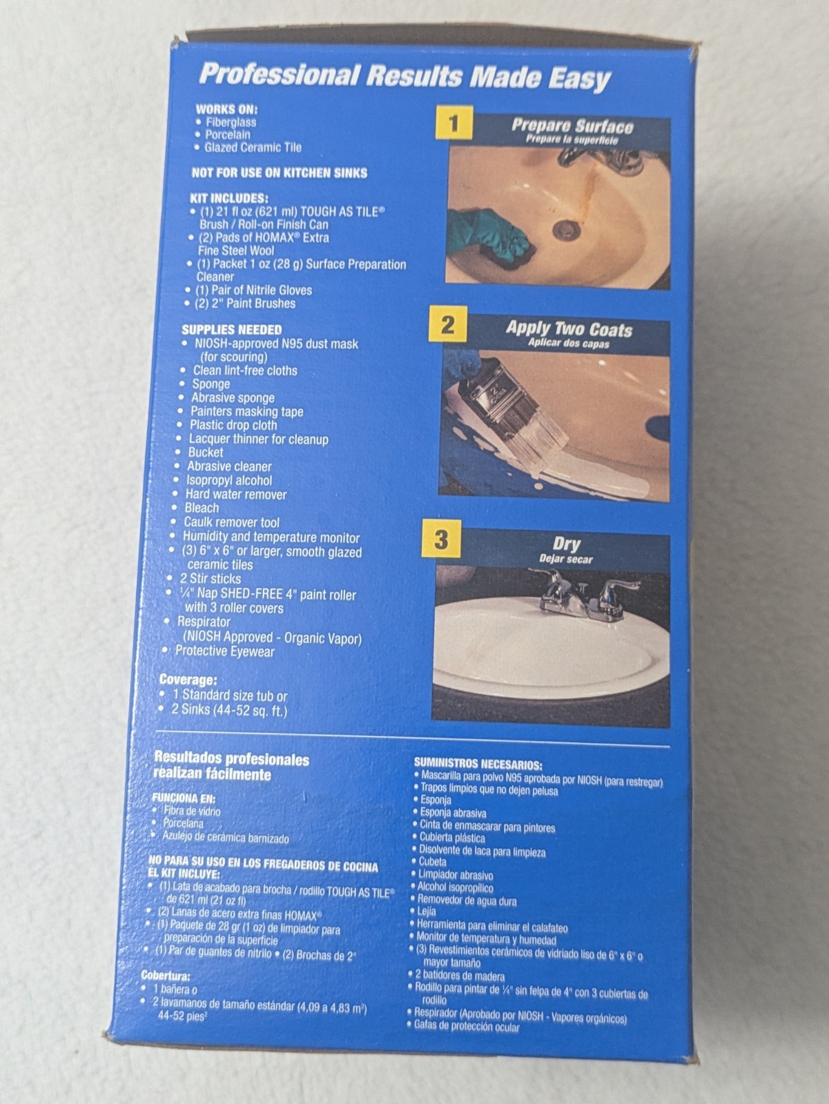 HOMAX 3157 TOUGH AS TILE TUB & TILE EPOXY PAINT SPRAY ON FINISH KIT WHITE