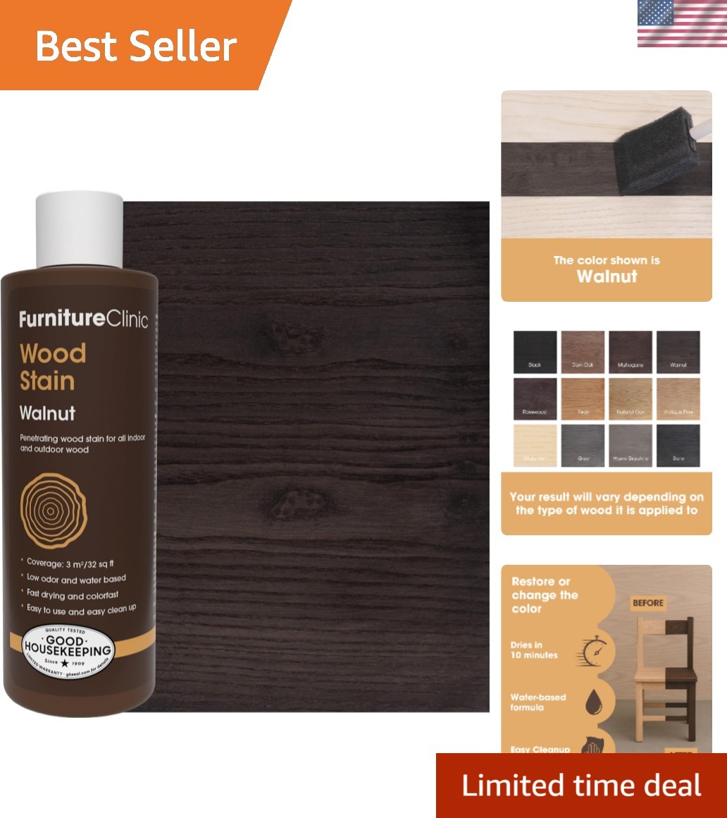 Wood Stain | Walnut | Water Based | Fast Drying, Low Odor, & Non-Toxic | for …