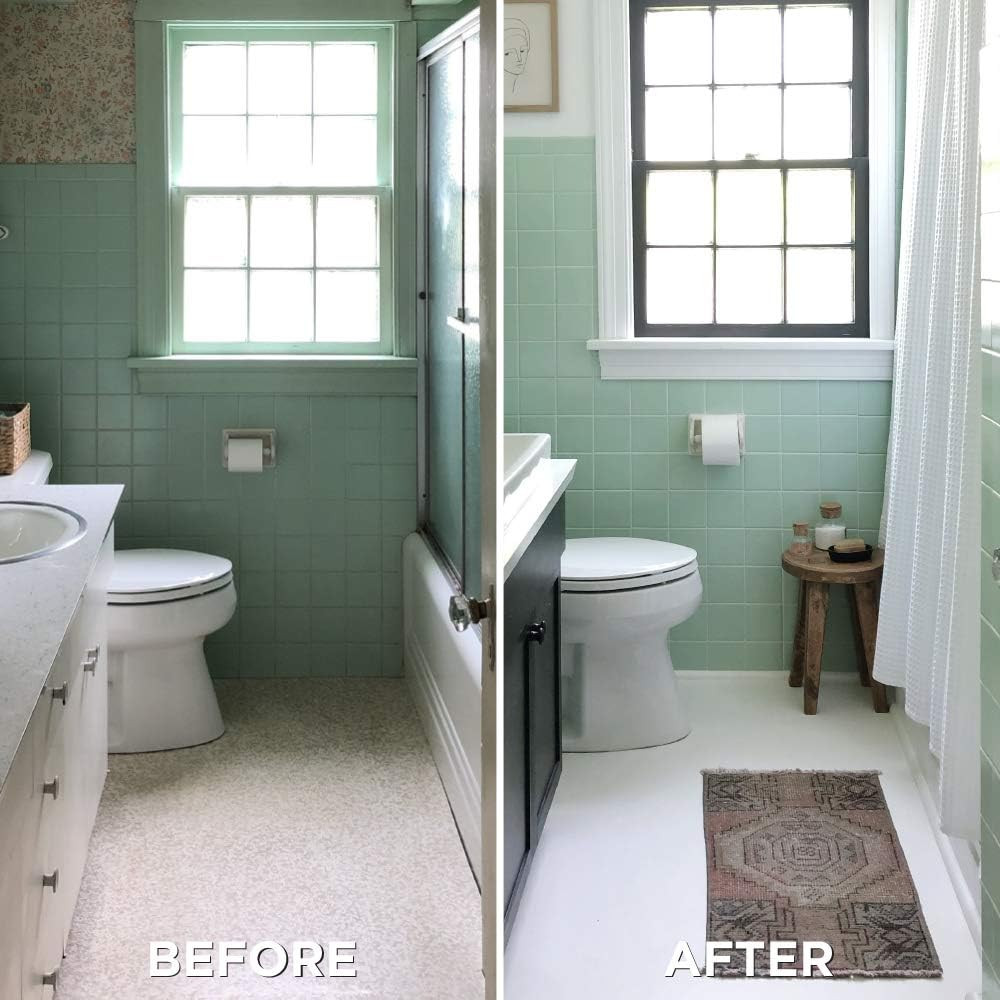 Rust-Oleum 367598 Home Interior Floor Coating Kit, Semi-Gloss Ultra White
