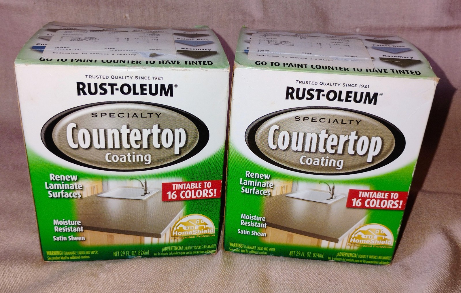 Lot of 2 Rustoleum Specialty Countertop Coating 254853 29 Oz Haystack Tint