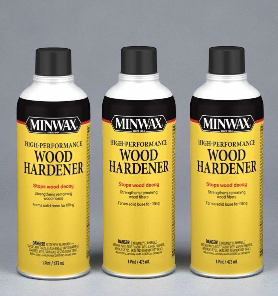 3 MINWAX WOOD HARDENER High Performance Strengthens Seals Rotting Wood 1 pt
