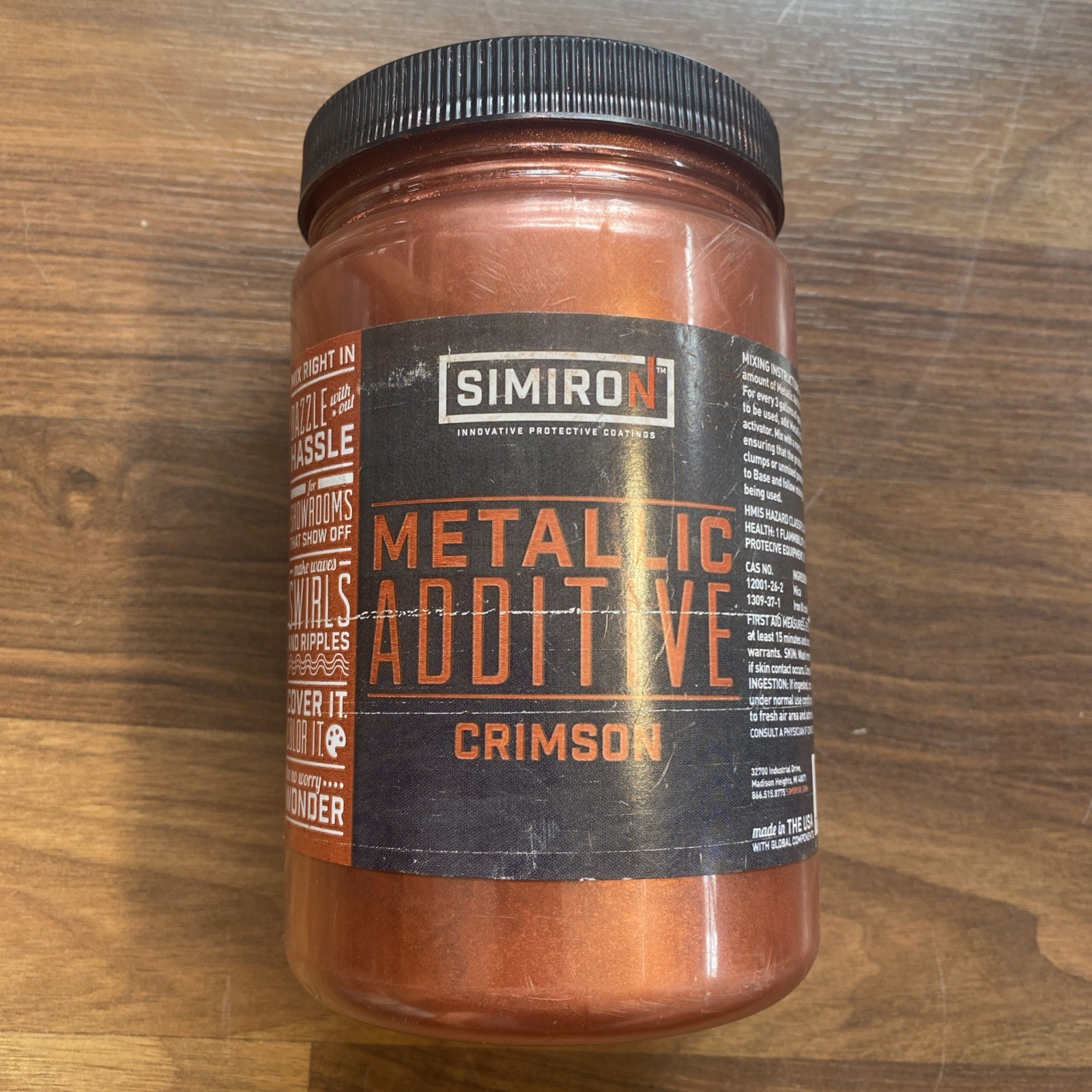 SIMIRON 32oz Metallic Paint/Epoxy Additive – Crimson 40002510