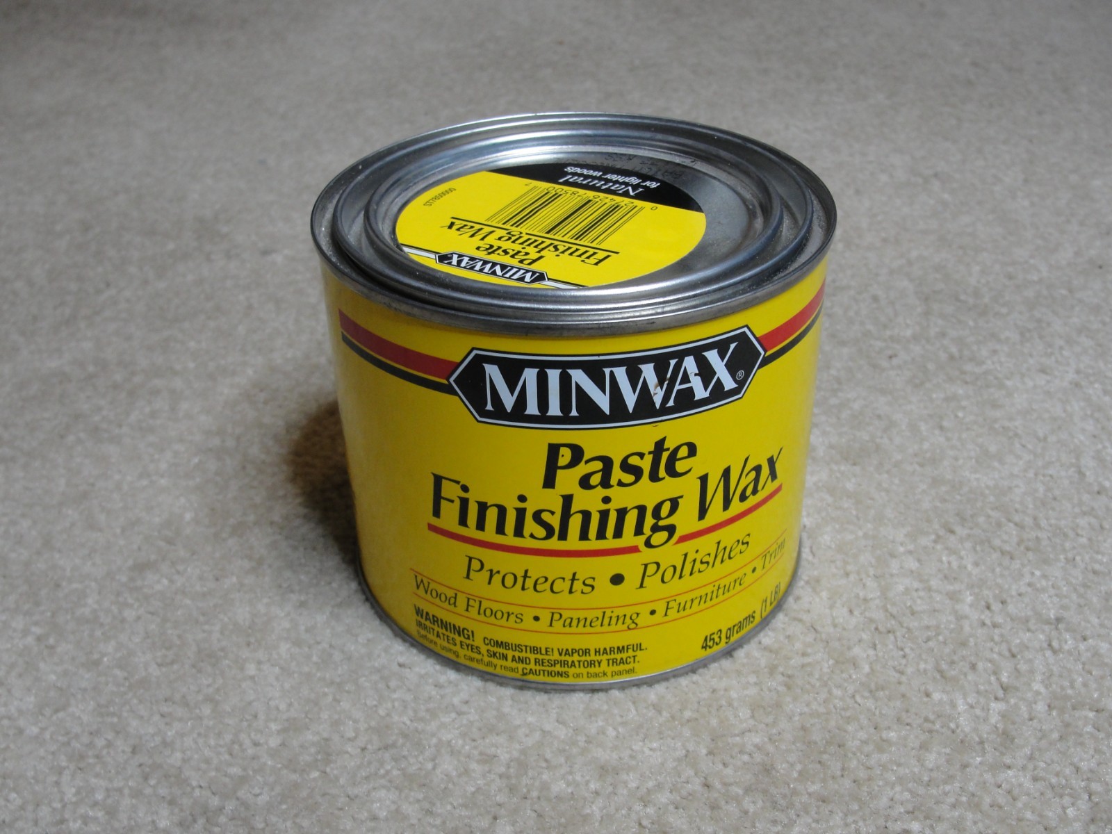 Minwax Paste Finishing Wax Natural Protects / Polishes 1lb can 2010 date