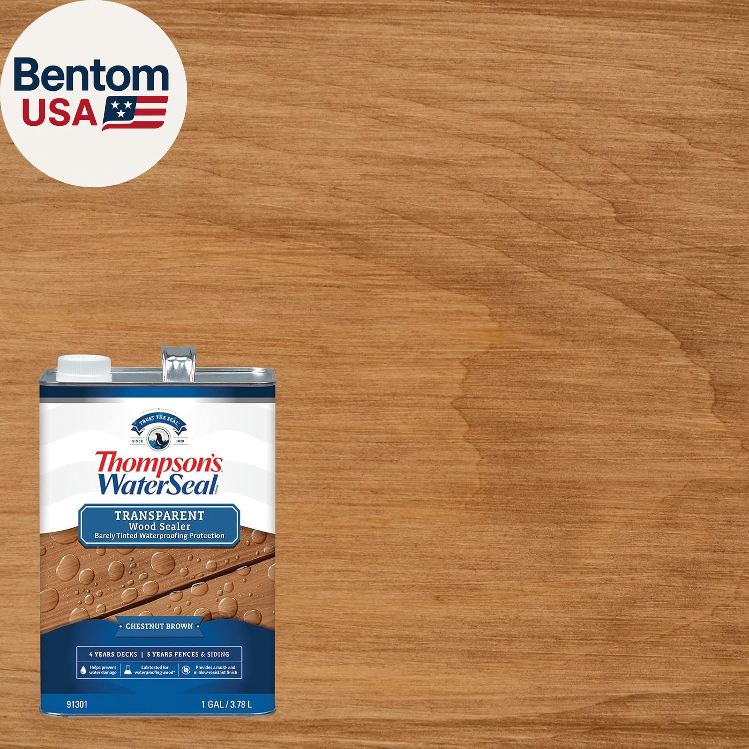 Thompson’S Waterseal Transparent Waterproofing Wood Stain and Sealer, Chestnut B