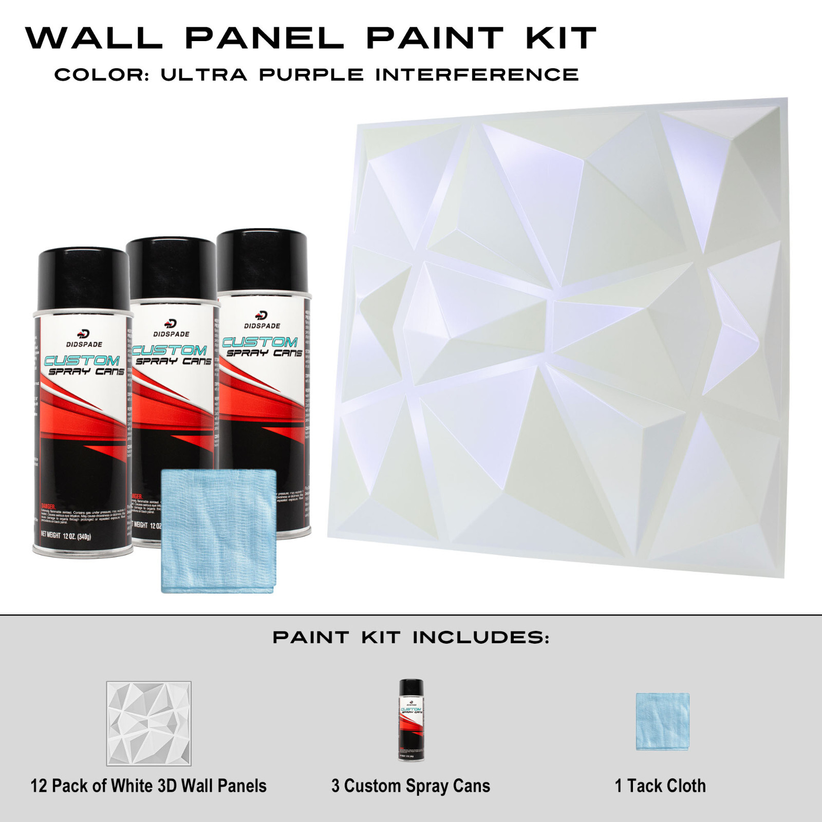 Ultra Purple Interference White Wall Panel Paint Kit