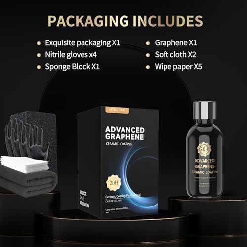 20H Advanced Graphene Ceramic Coating for Cars, Ceramic Car Auto Detailing kit