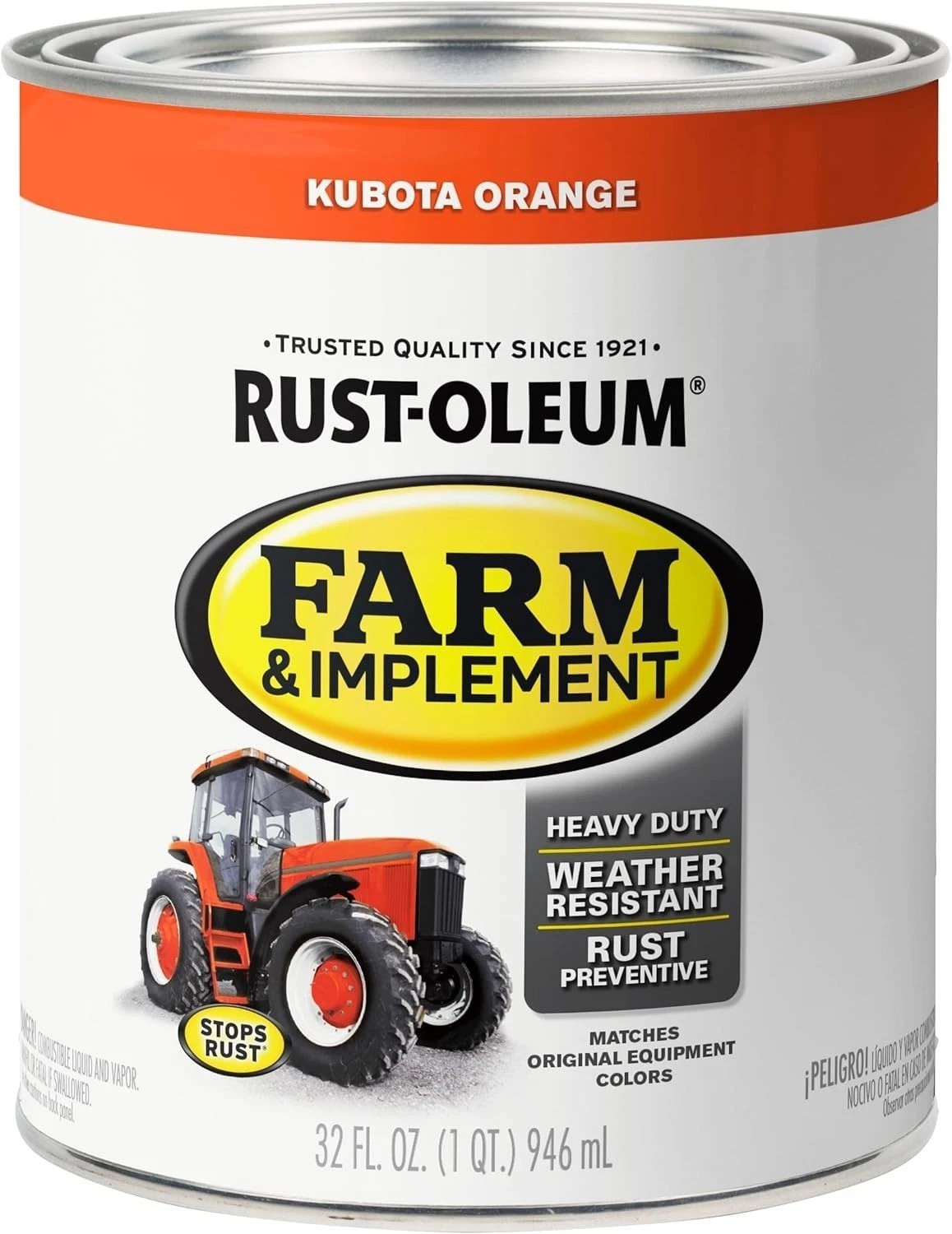 280159-2PK Farm & Implement Enamel Paint, Quart, Kubota Orange, 32 Fl Oz (Pack o