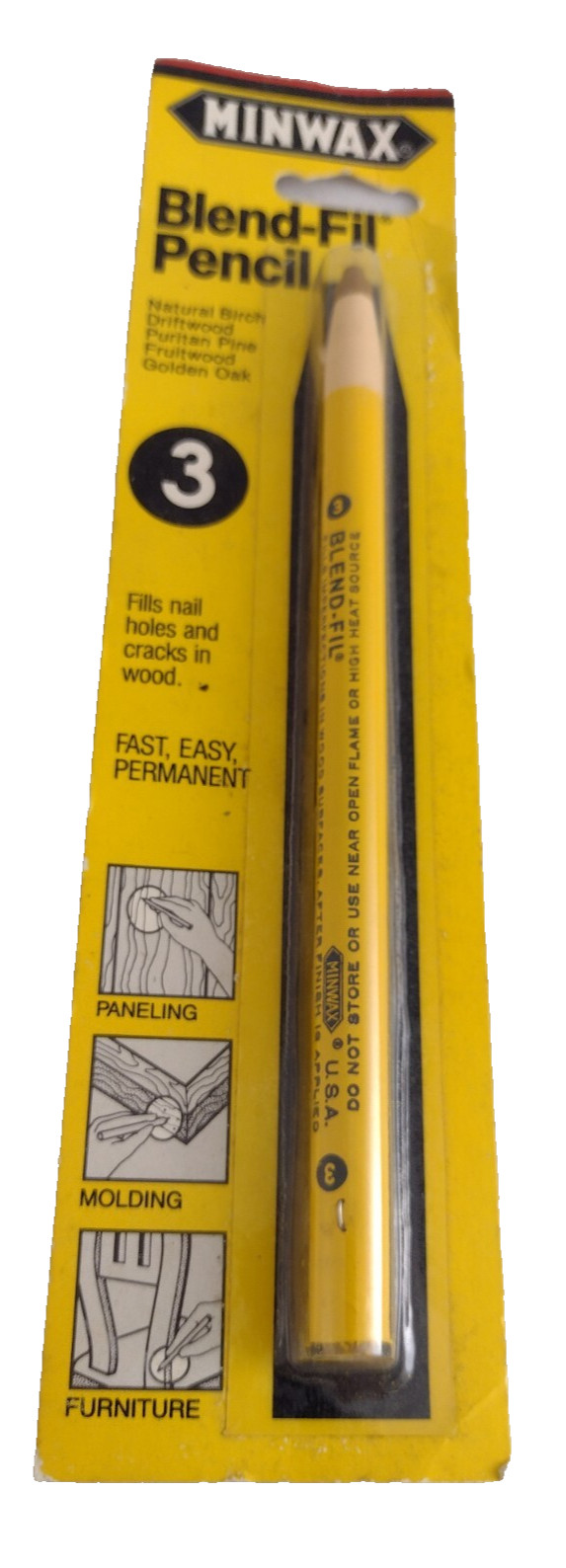 Minwax Blend-Fil Pencil #3 GOLDEN ~ Quick & Easy Touch-Up Wood Repair #T4384000D