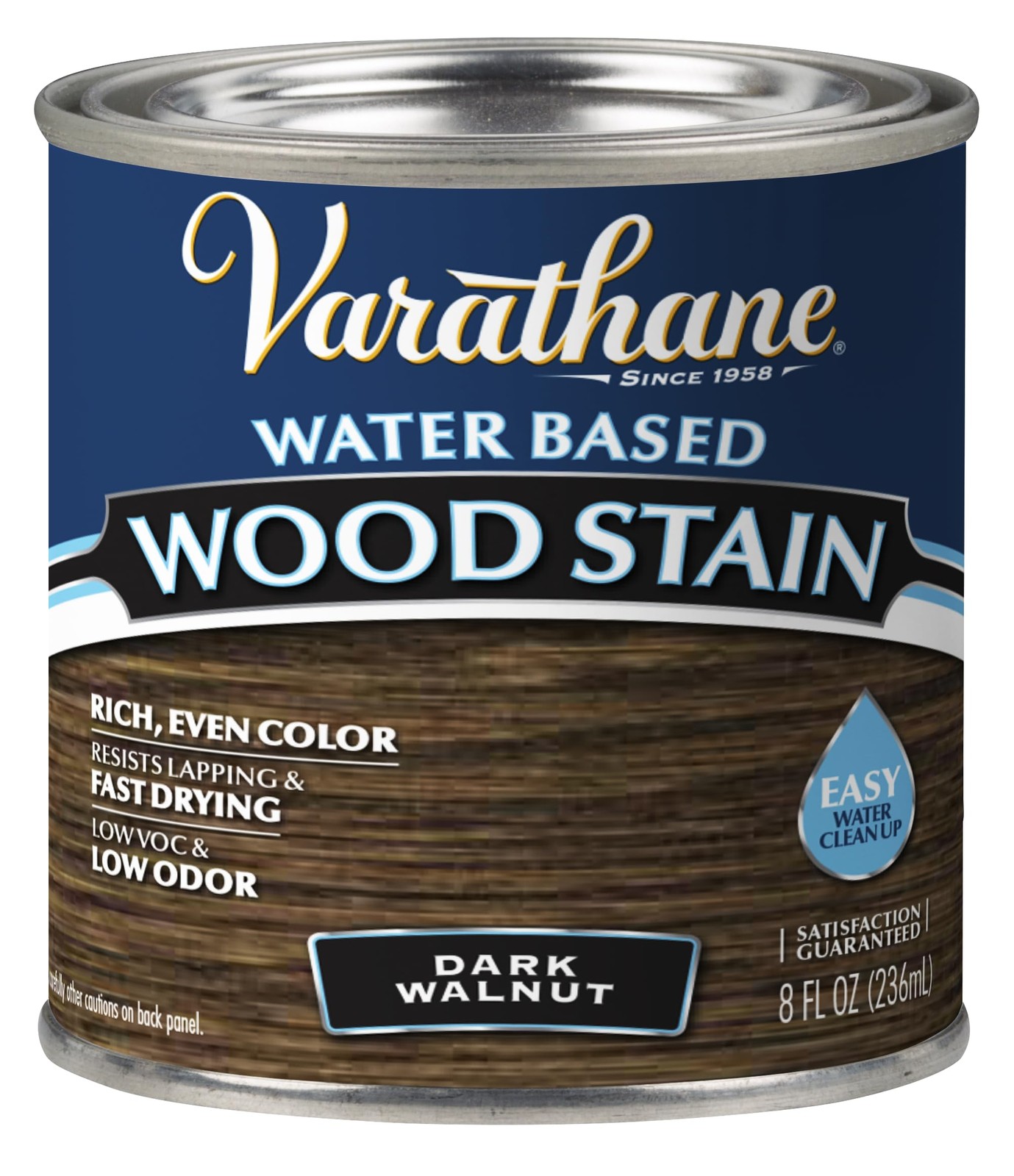 Water Based Wood Stain, Half Pint, Dark Walnut
