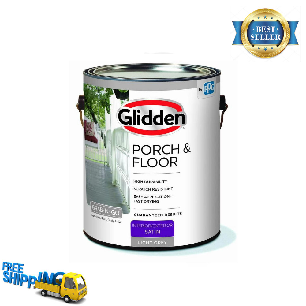 Glidden Porch & Floor 1 gal. Light Gray Satin Interior/Exterior Paint with Prime