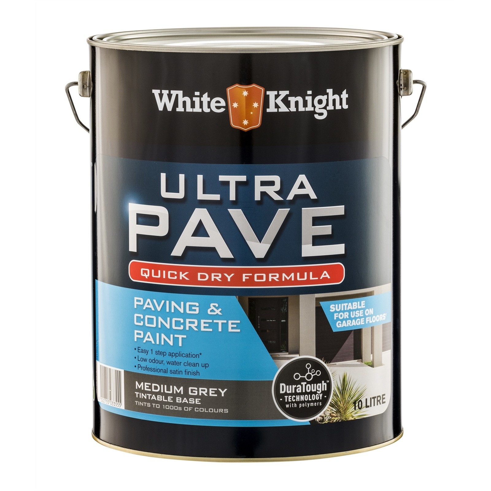 White Knight Ultra Pave 10L Medium Grey Quick Dry Paving and Concrete Paint