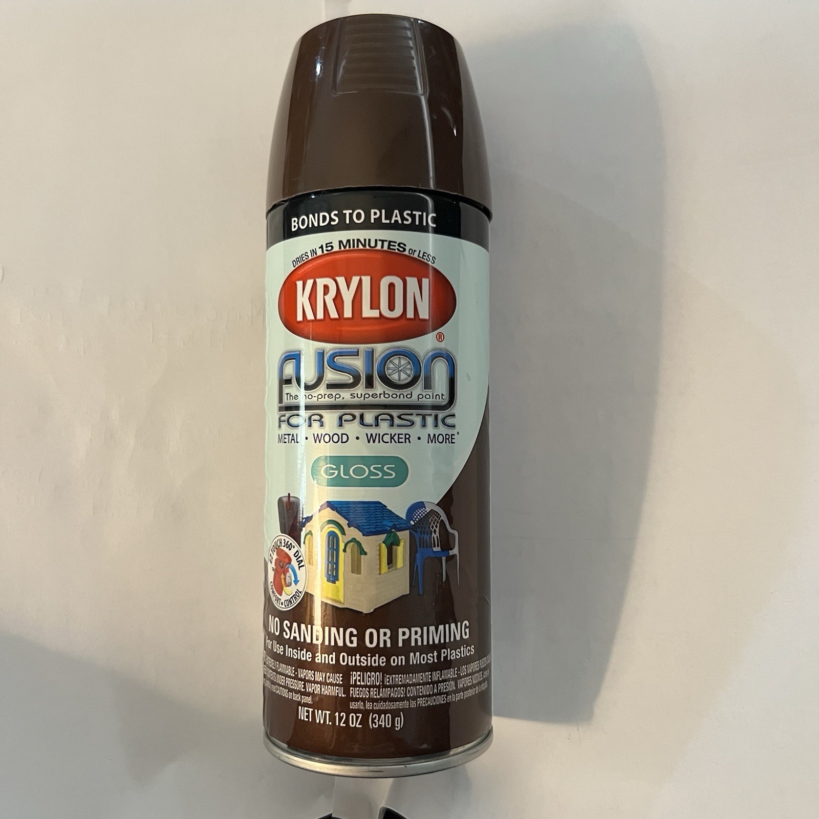 Krylon Fusion For Plastic Spray Paint Gloss Espresso 2340 12 oz NOS Discontinued
