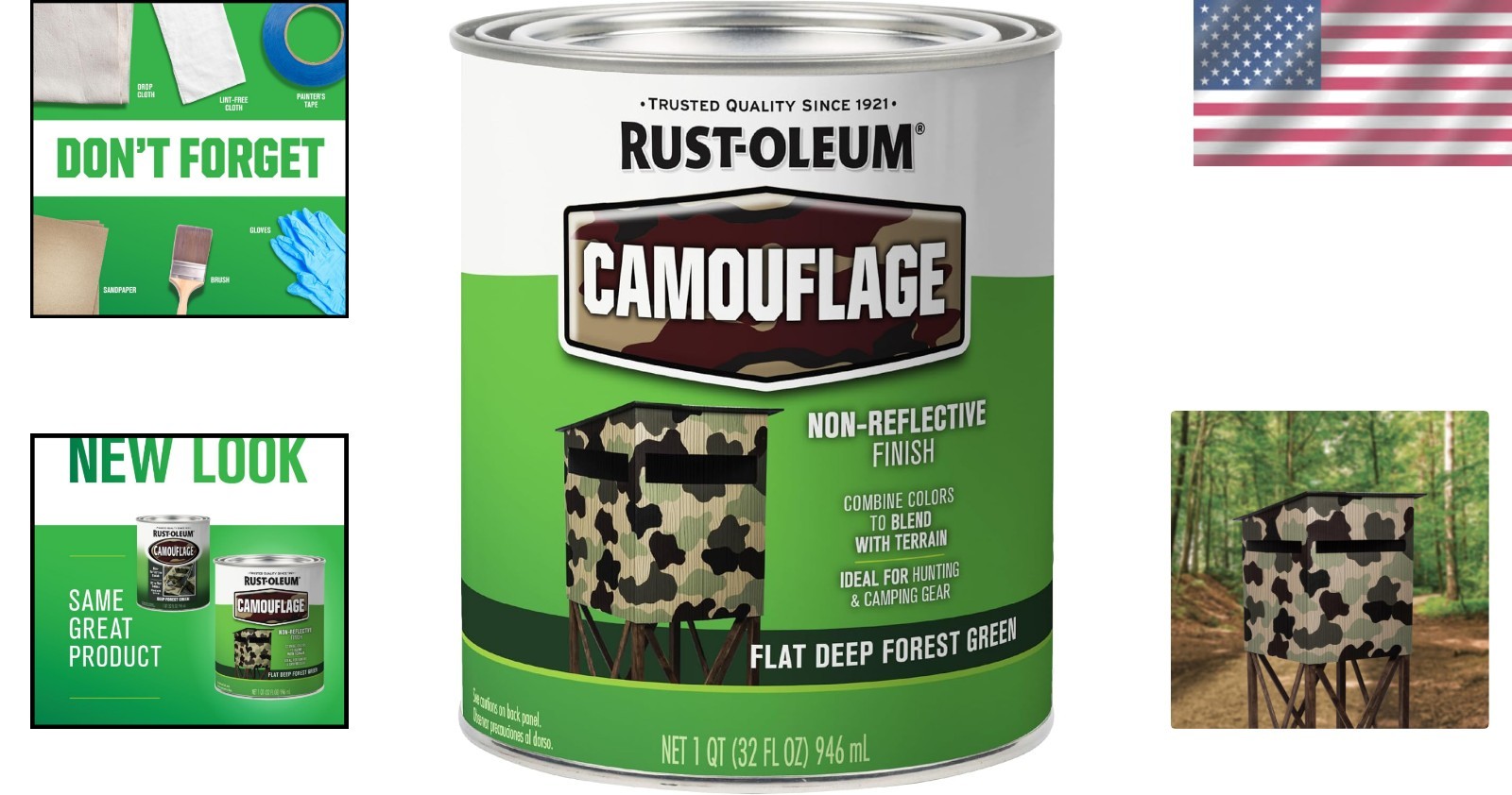 Rust-Oleum 379560 Specialty 32 Fl Oz (Pack of 1), Flat Deep Forest Green