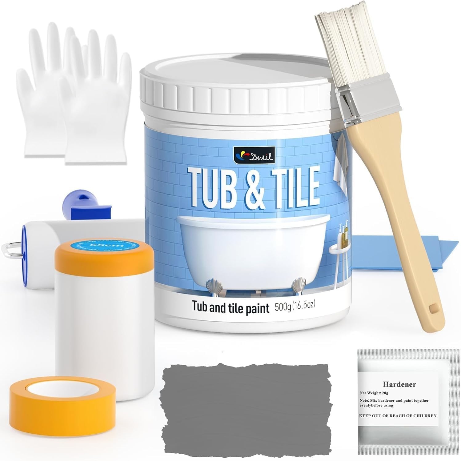 Luxurious Water Resistant Tile Paint Kit, 16.5oz – Perfect for Indoor Upgrades