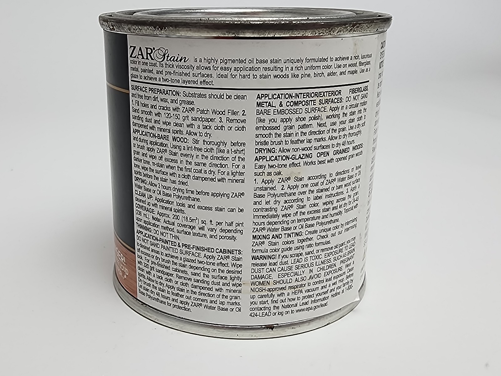 ZAR Multi-Surface Interior Oil Base Stain, Vintage Modern 129, 1/2 Pint