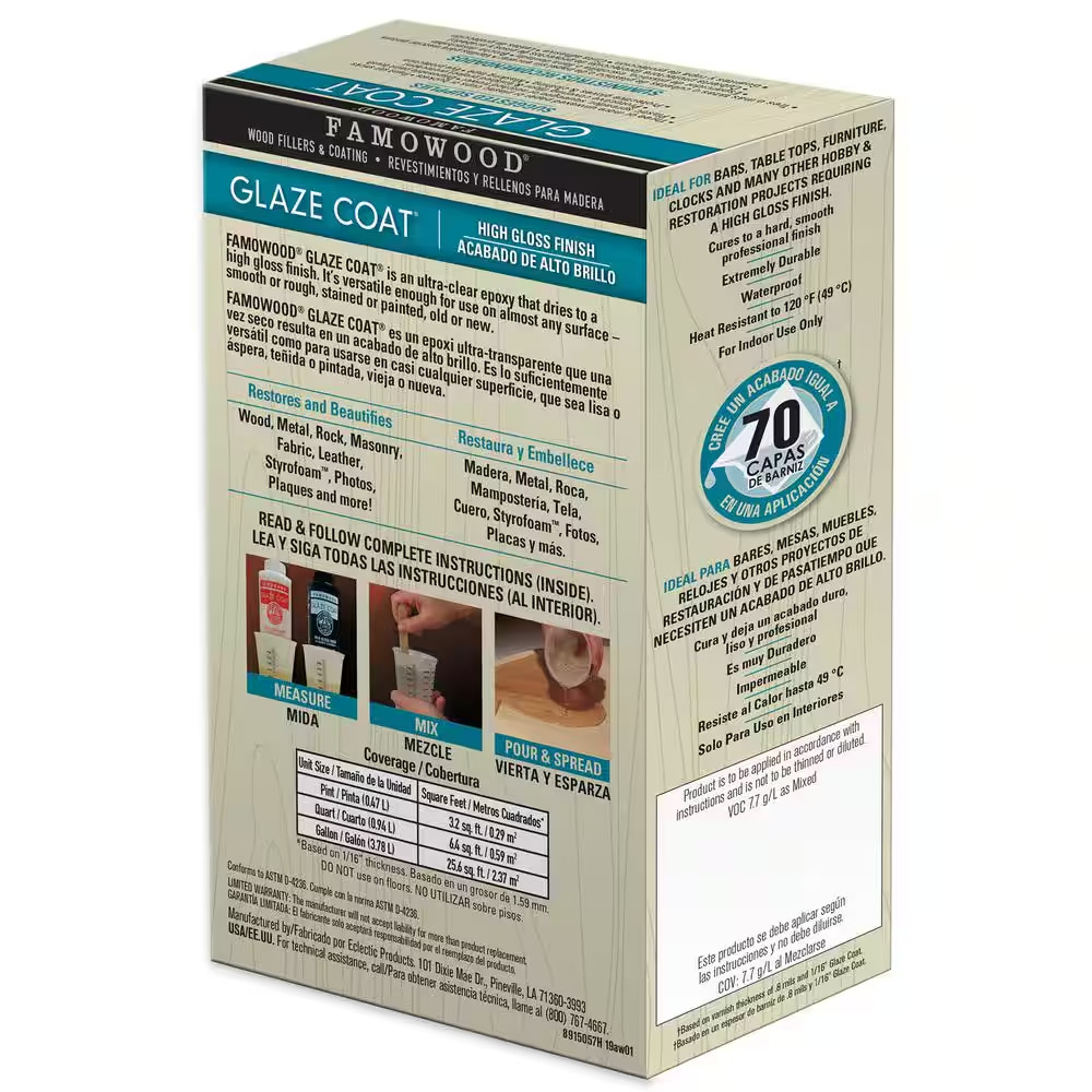 1 Qt. Glaze Coat Clear Epoxy Kit