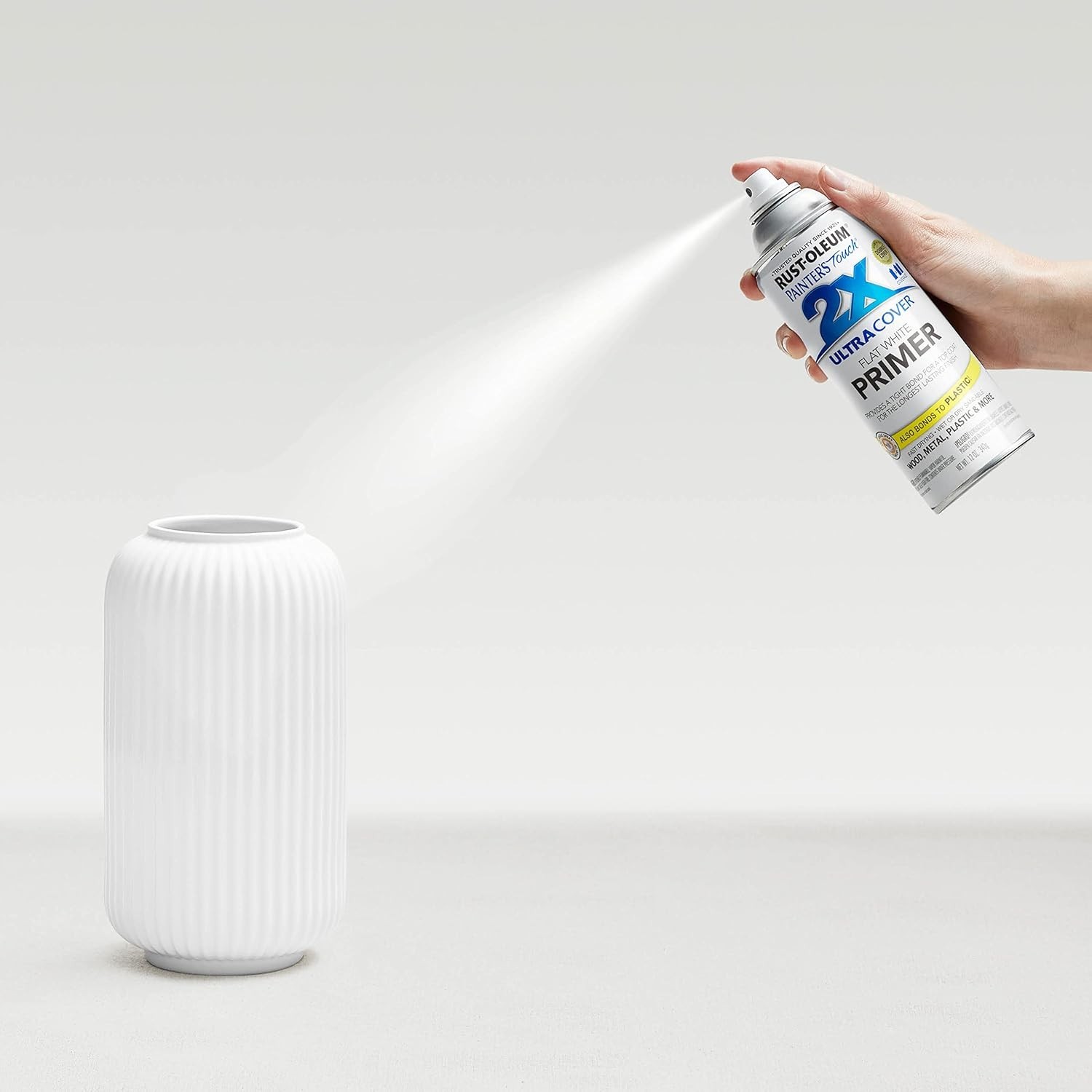 Rust-Oleum 334019 Painter’S Touch 2X Ultra Cover Primer Spray, 12 Oz, Flat White