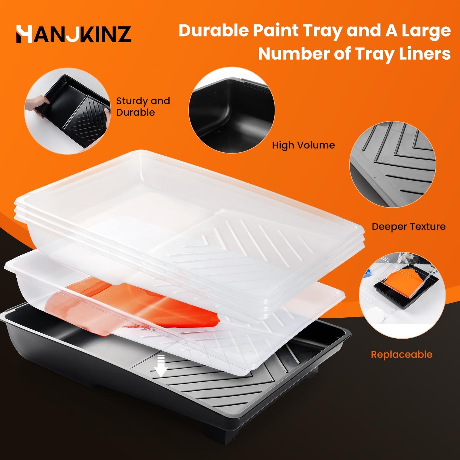 12 Pcs 6 Inch Paint Roller Kit with High-Density Foam Paint Roller, Paint Tra…