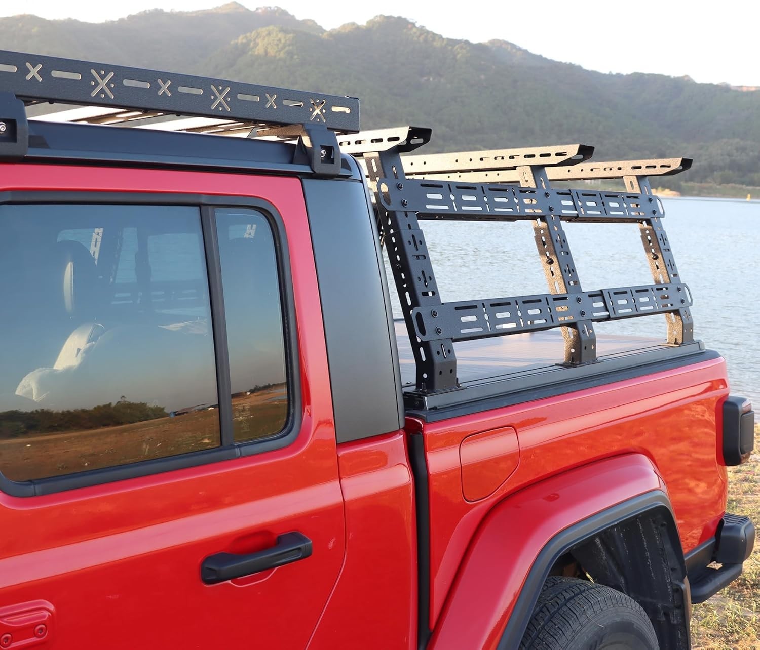 1300 Lbs Load Full-Size Truck Overland Bed Rack Adjustable 16″-25″ High W/ 4 Cro