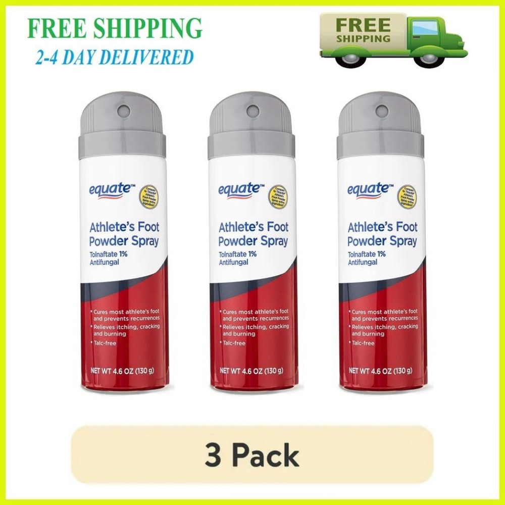 Equate Athlete’S Foot Antifungal Powder Spray Tolnaftate 1% 4.6 Oz USA (3 PACK)