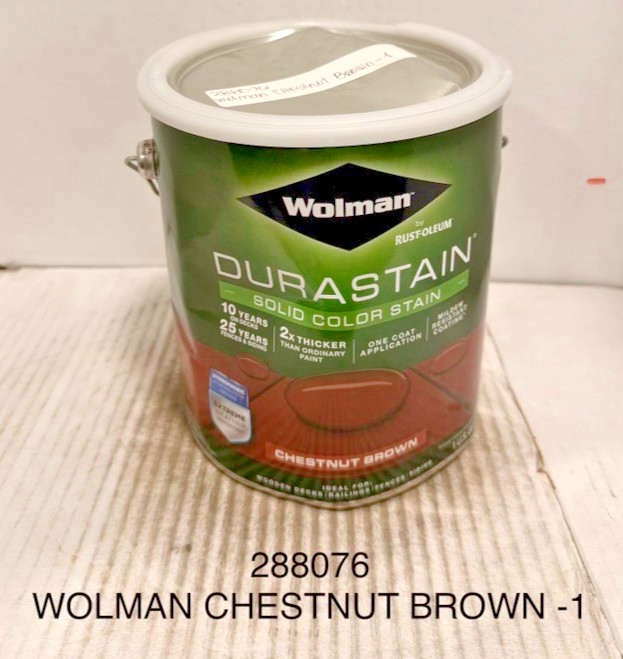 Wolman 288076 Durastain One Coat Solid Color Chestnut Brown gal Dented Can