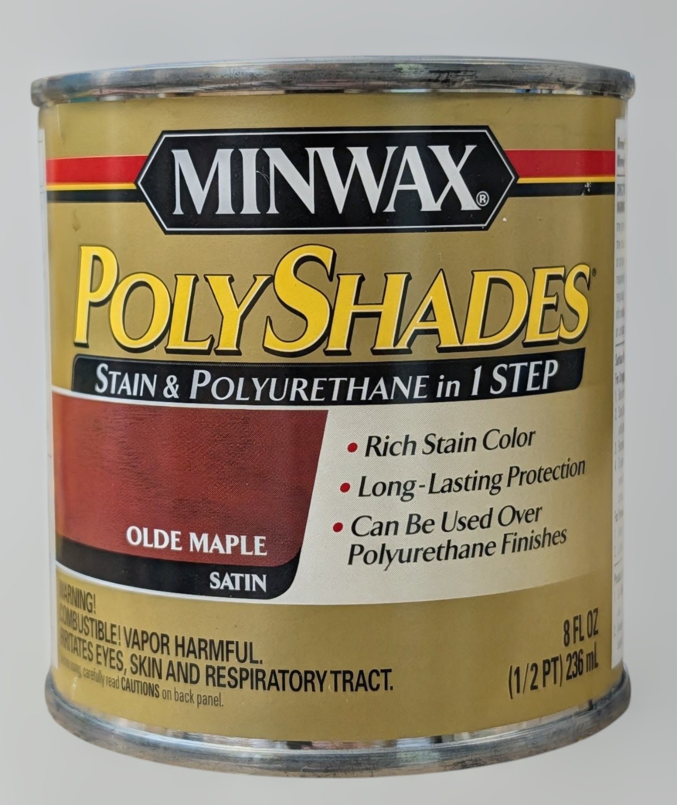 Minwax PolyShades – Olde Maple Satin – Stain & Polyurethane In 1 Step – 8 fl oz