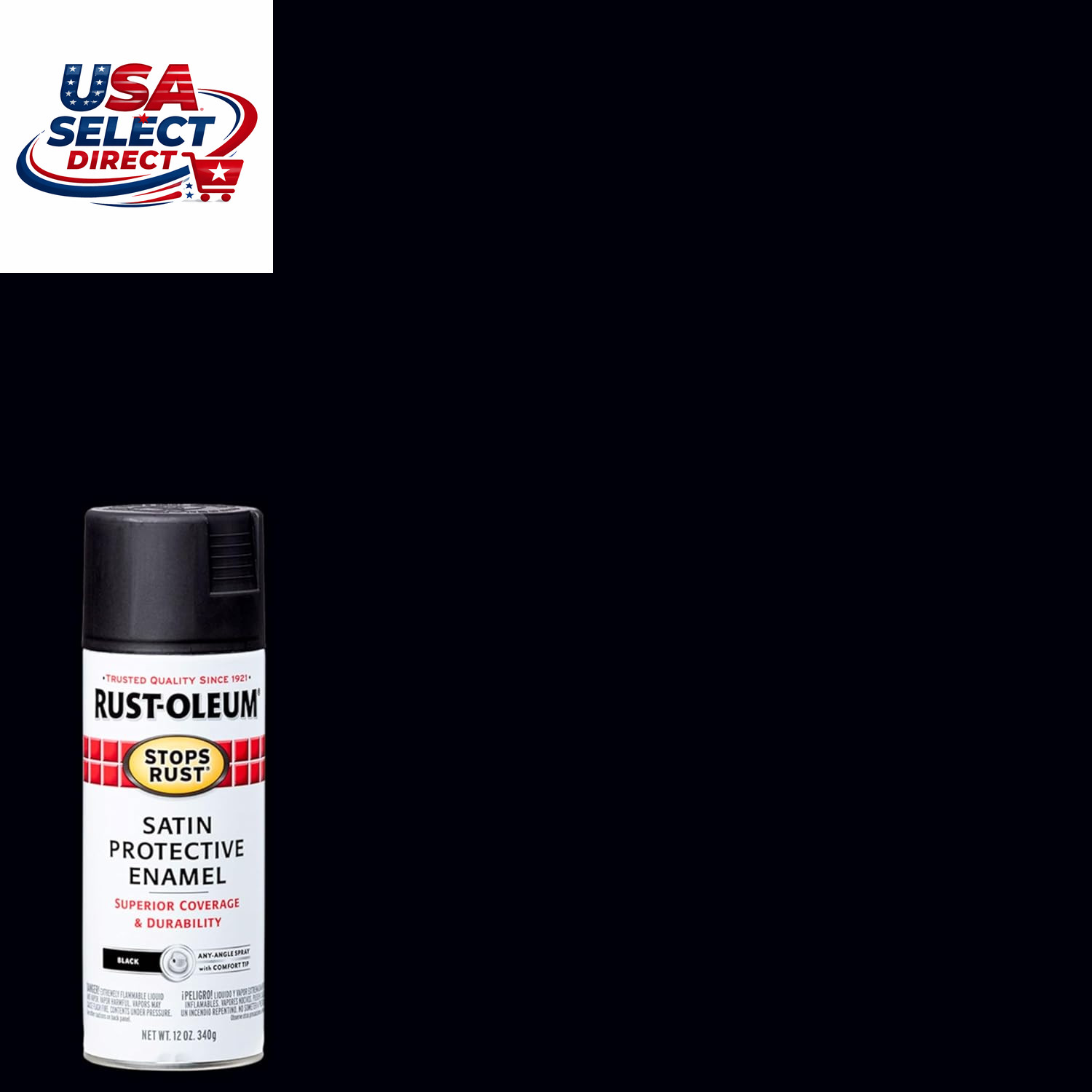 Stops Rust Spray Paint 12 Oz Satin Black 6 Pack