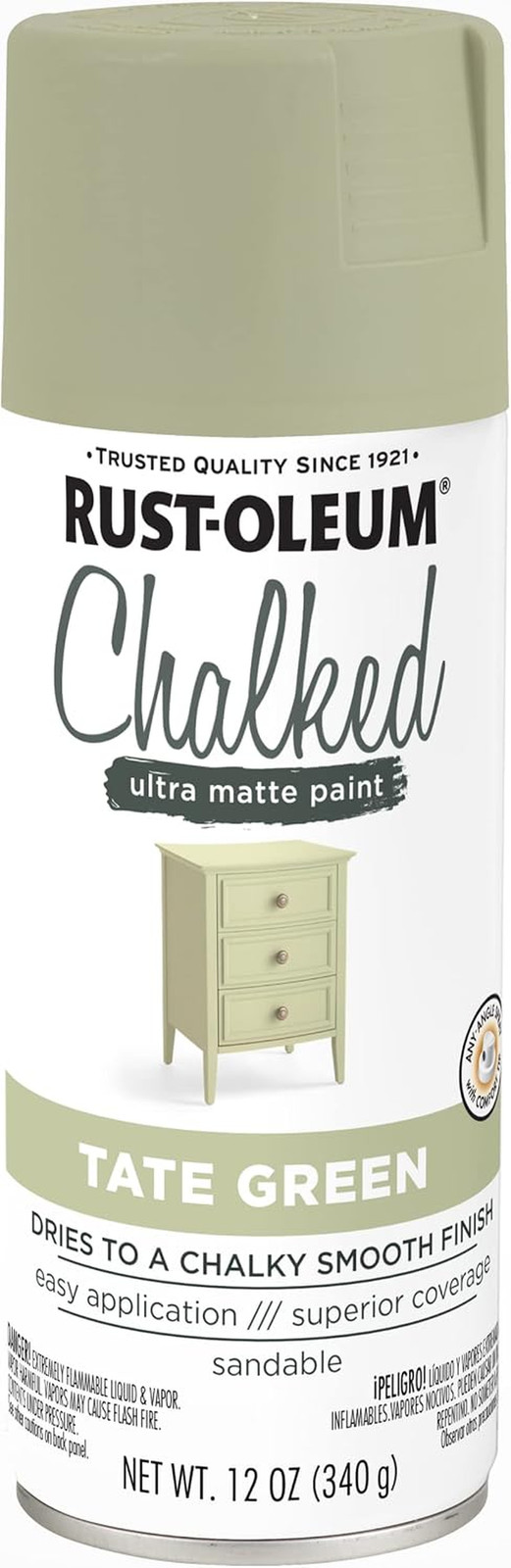 Tate Green Chalked All-In-One Ultra Matte Spray Paint | One Coat Cove
