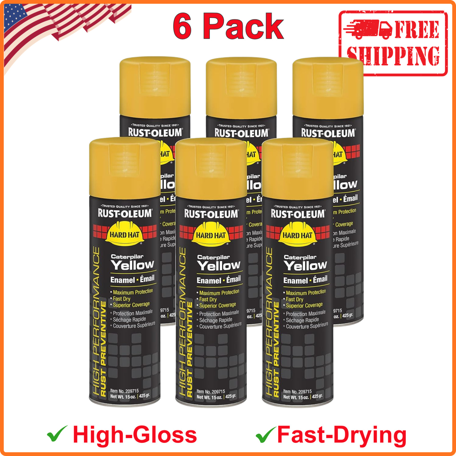 Rust-Oleum 209715 V2100 System Farm Equipment Spray Paint, 15-Ounce, Fast-Drying
