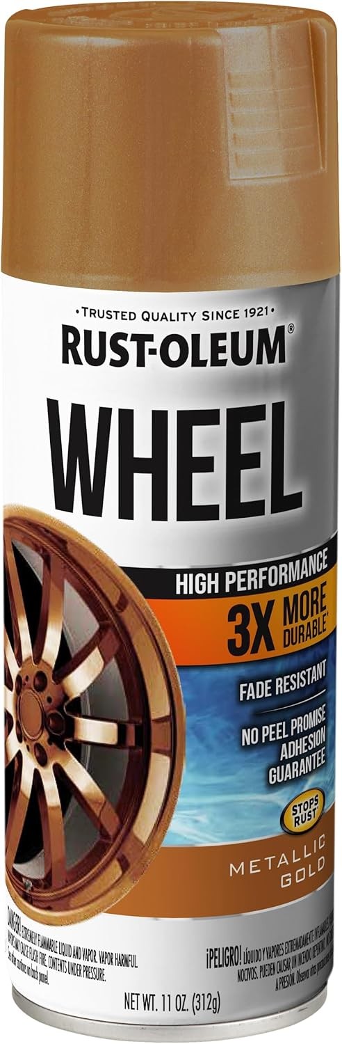 Rust-Oleum 368077 High Performance Wheel Spray Paint, 11 oz, Gold, (Pack of 1)