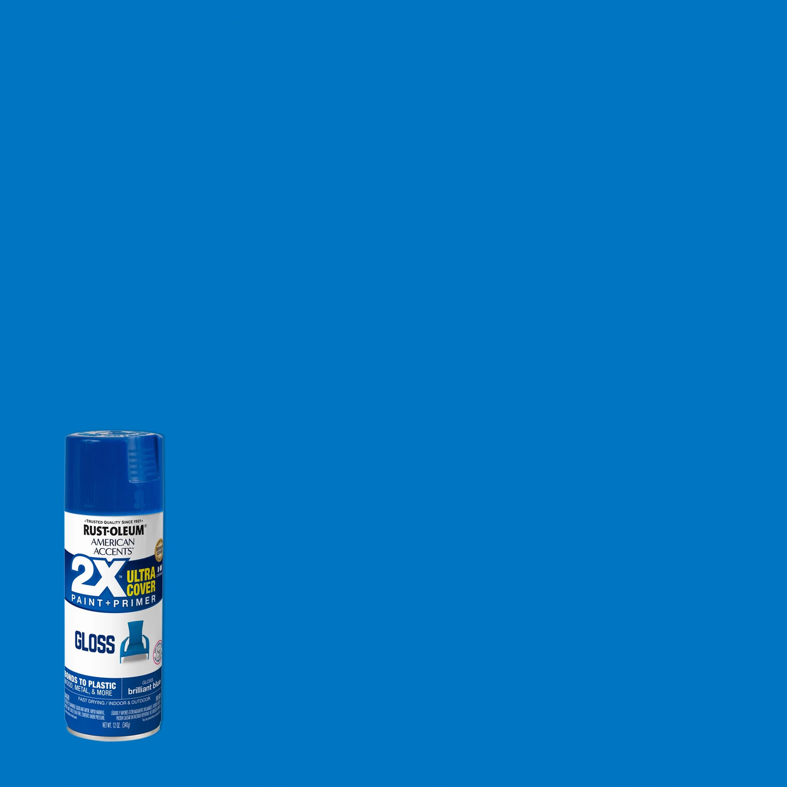 6 Pack, Brilliant Blue American Accents 2X Ultra Cover Gloss Spray Paint