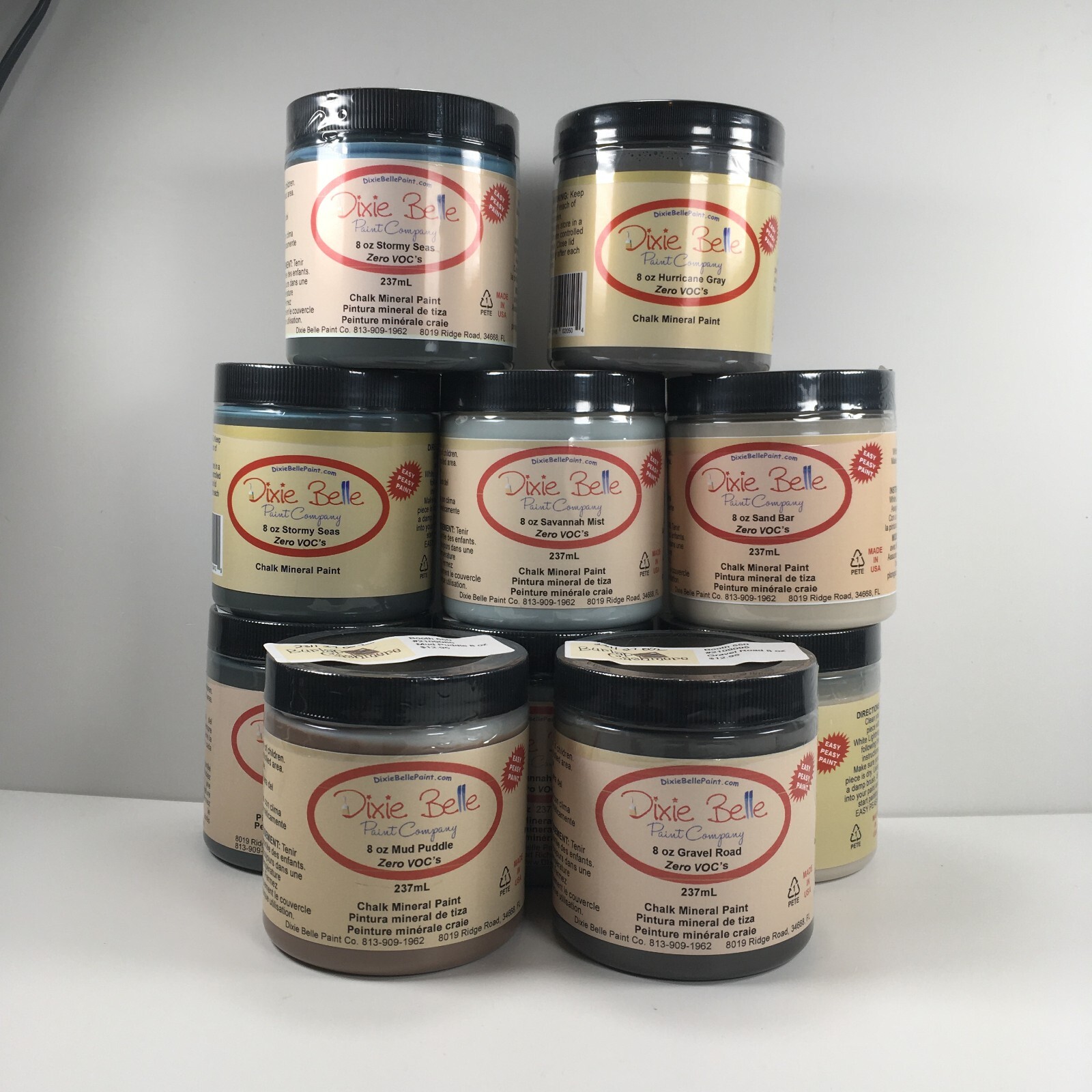 Dixie Belle Mineral Paint 8oz Various Colors 40% Off – Dealer Closed Booth!!!