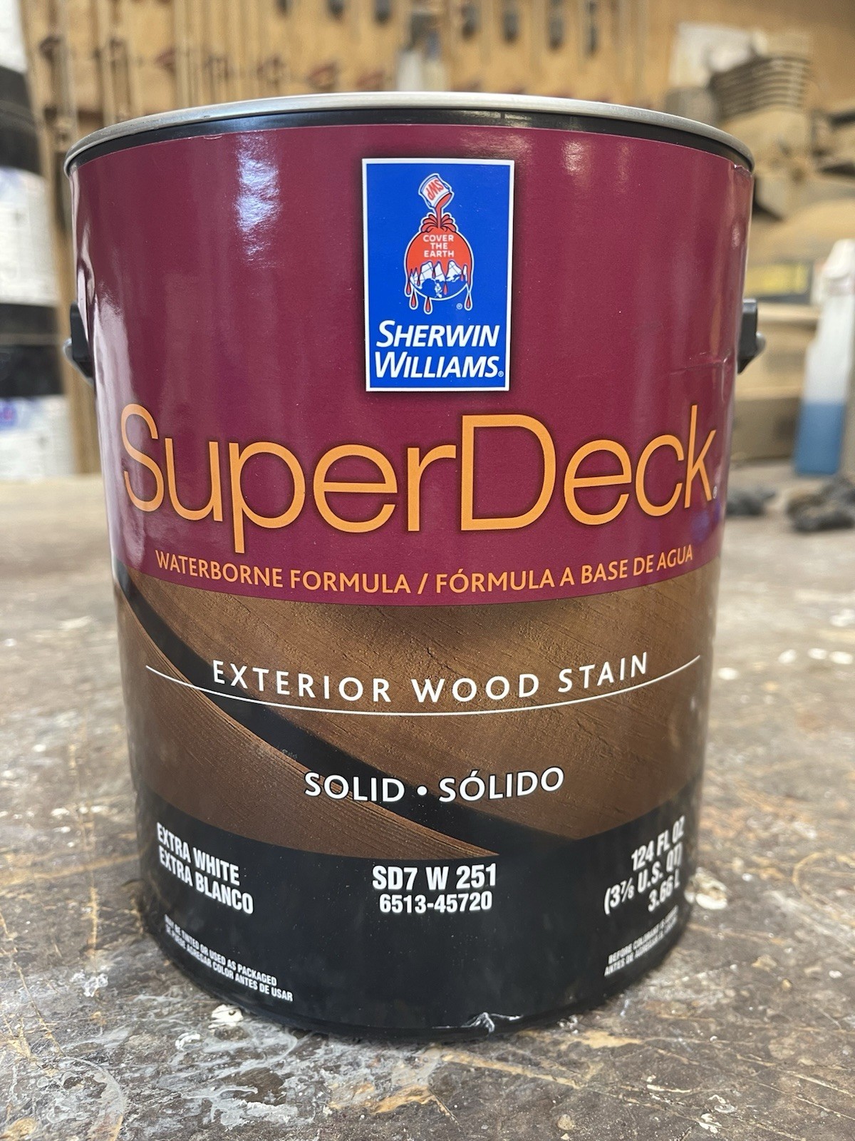 1 Gal. Sherwin Williams Super Deck Exterior Solid Color Stain/ Custom Light Gray