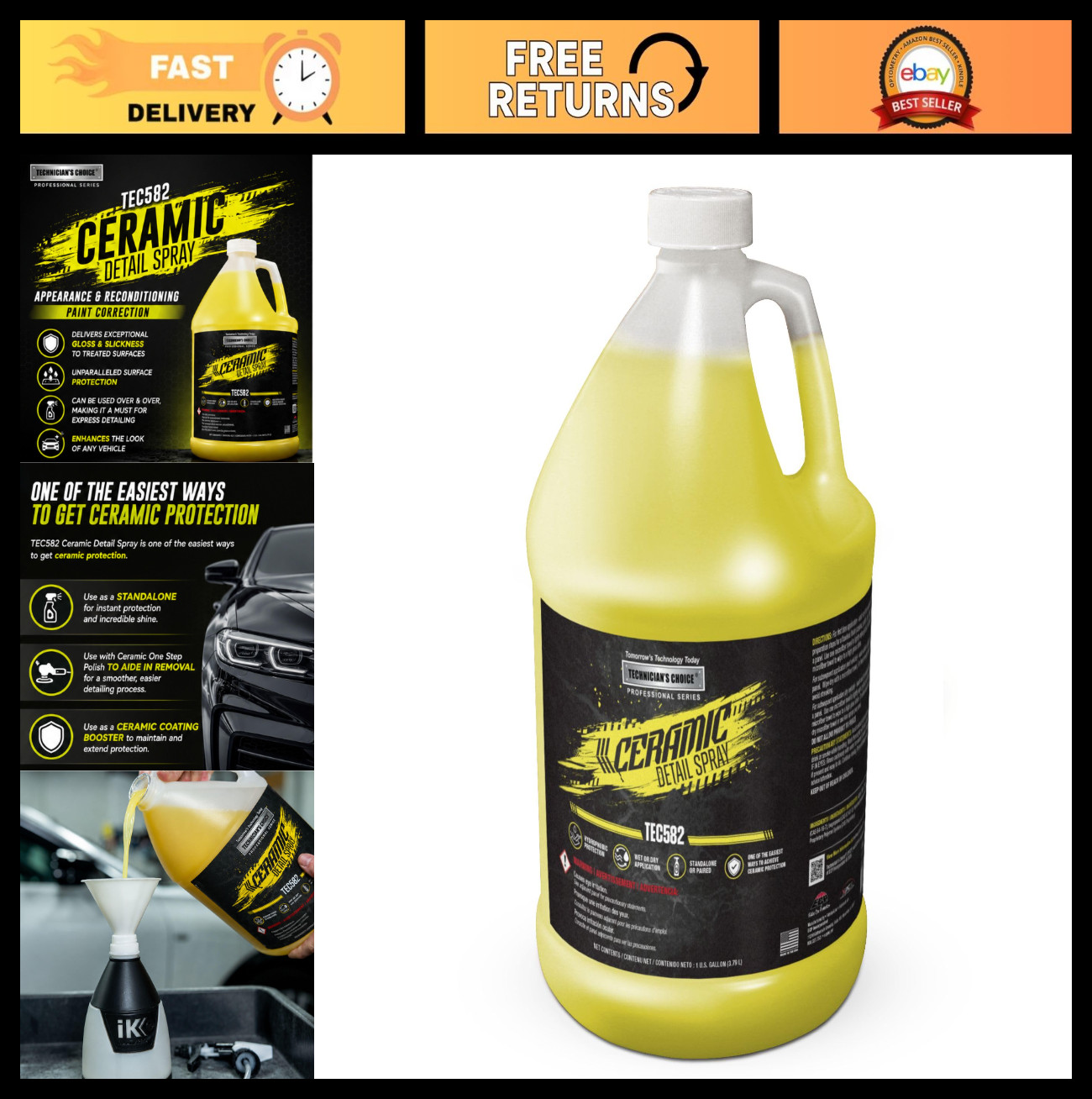 Ceramic Detail Spray 1 Gallon – High Shine, Easy Application, Car Care Solution
