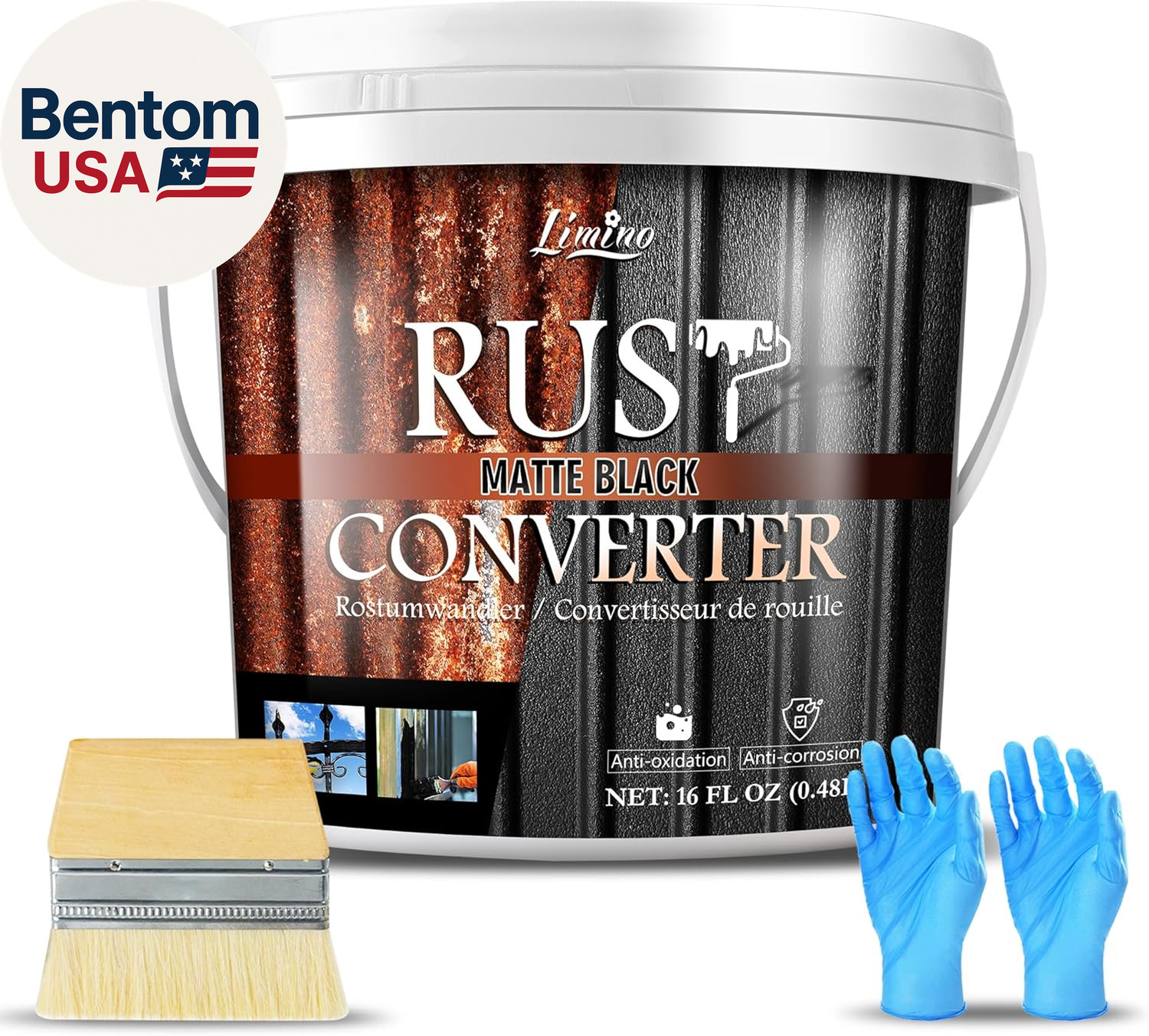 Rust Converter for Metal – Black Metal Primer and Rust Remover, Reformer ＆ Encap