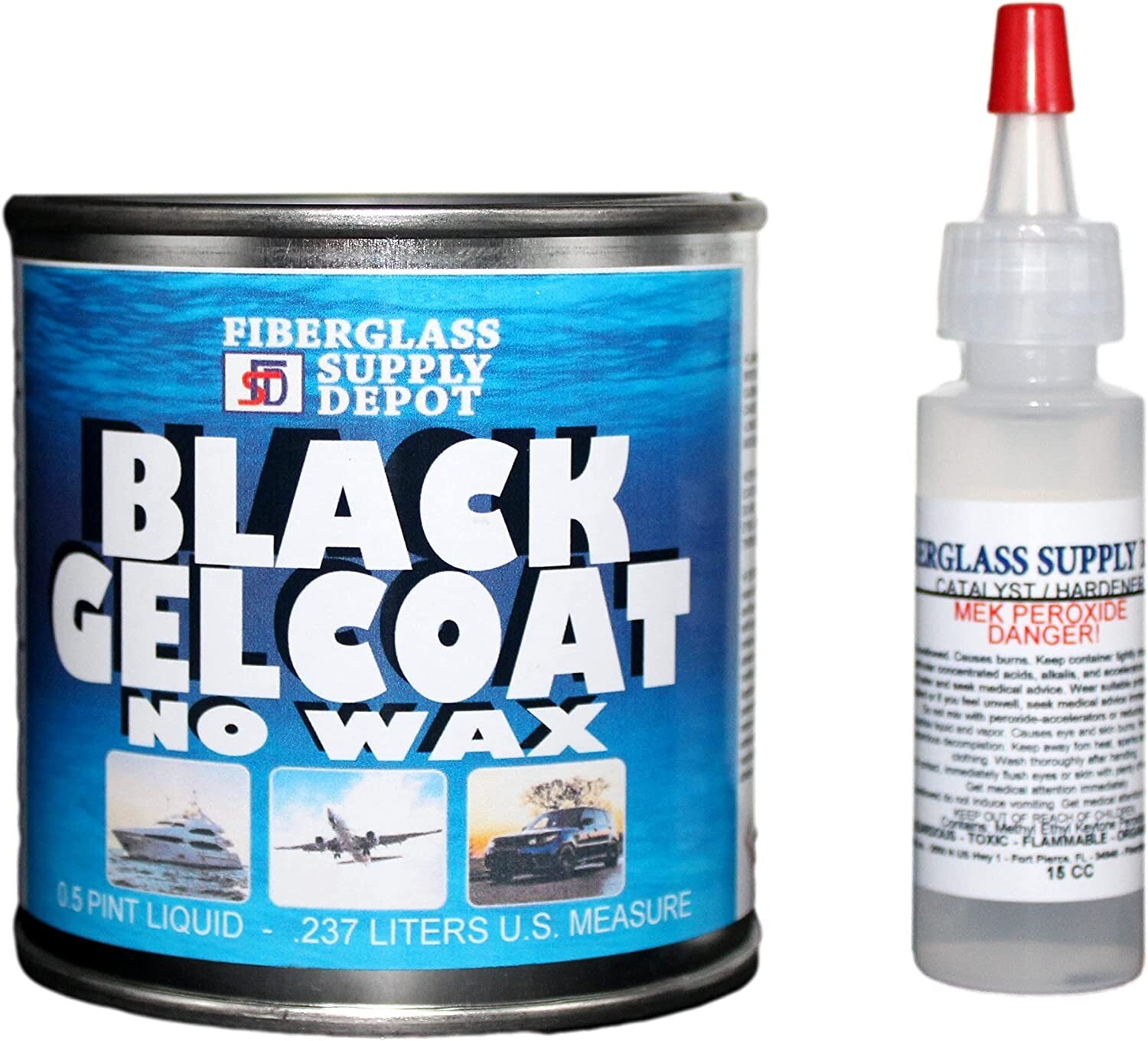 Black Gelcoat no Wax (Half-Pint) & MEKP (15cc)