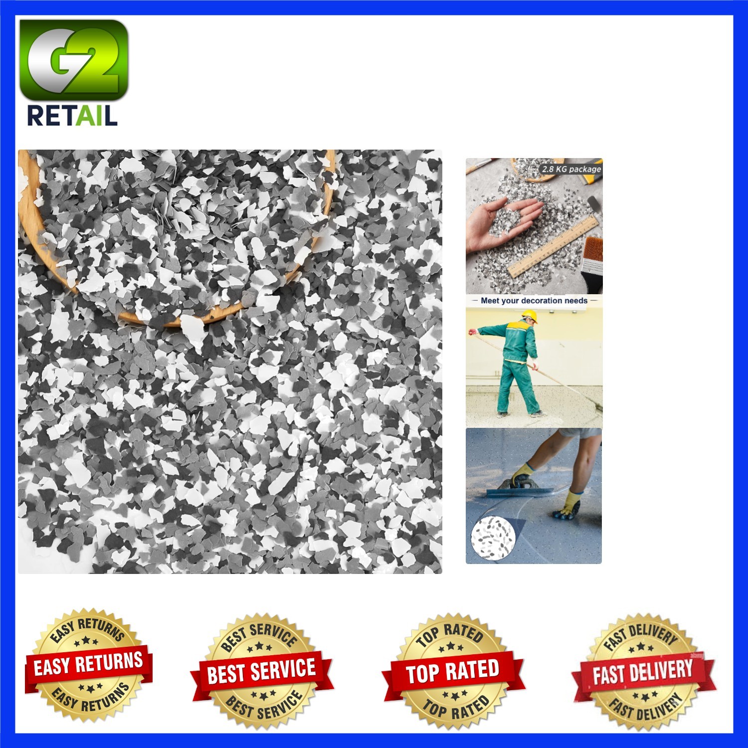 Multi-Purpose 2.8 Kg Epoxy Flakes – Easy Application for Indoor & Outdoor Use