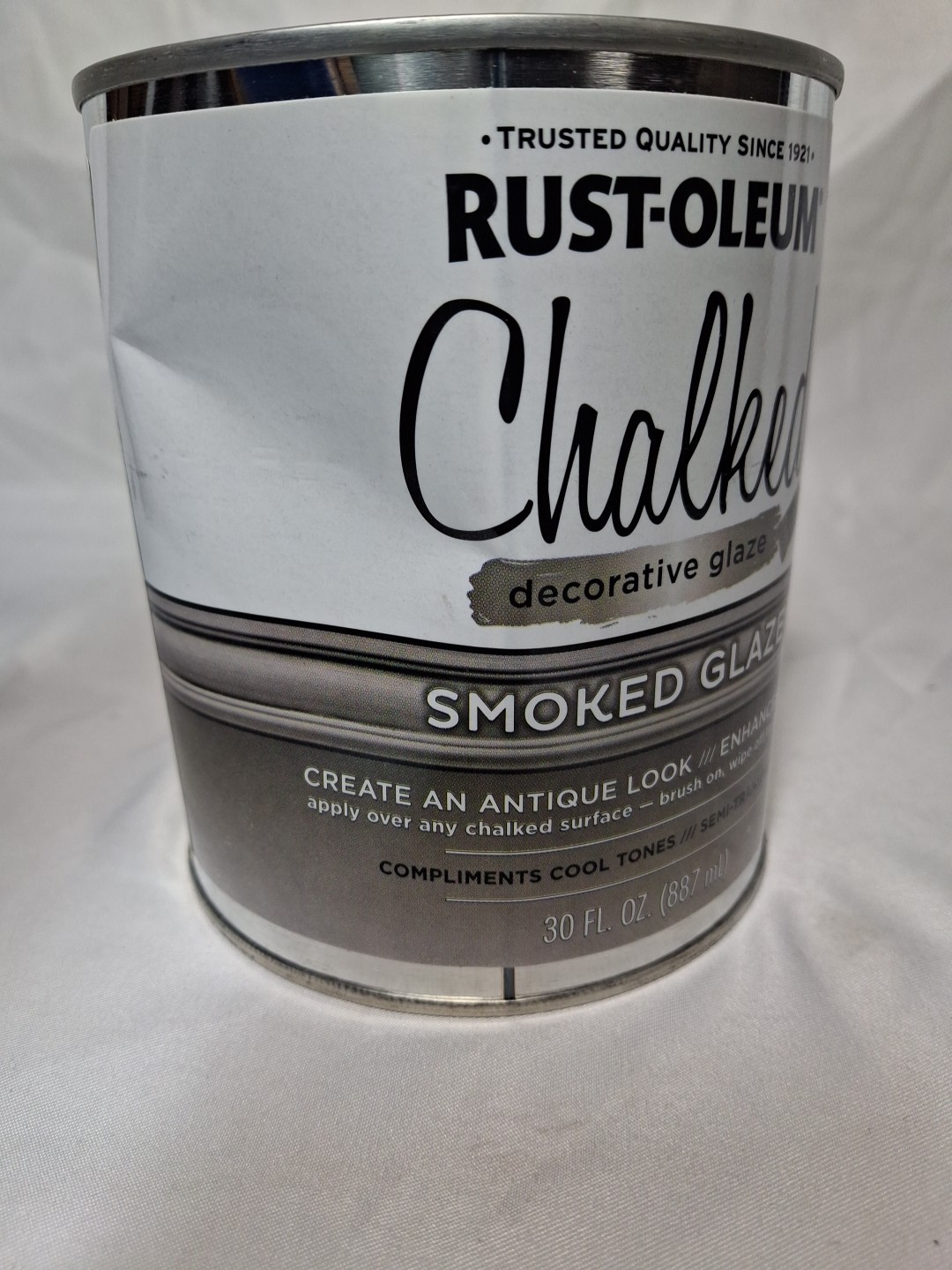 Rust-Oleum 315883 Chalked Decorative Glaze, 30oz Can, Semi-Transparent Smoked