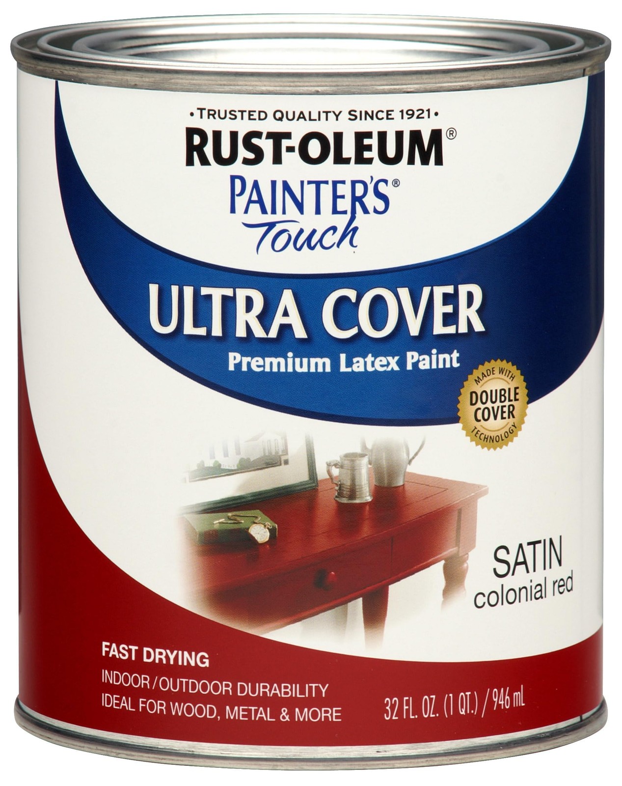 Rust Oleum Painter’s Touch Satin Colonial Red Paint 1 Quart Low Odor Durable …