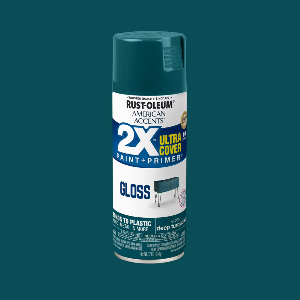 6 Pack Rust-Oleum American Accents Gloss Spray Paint, Deep Turquoise, 12 oz, DIY
