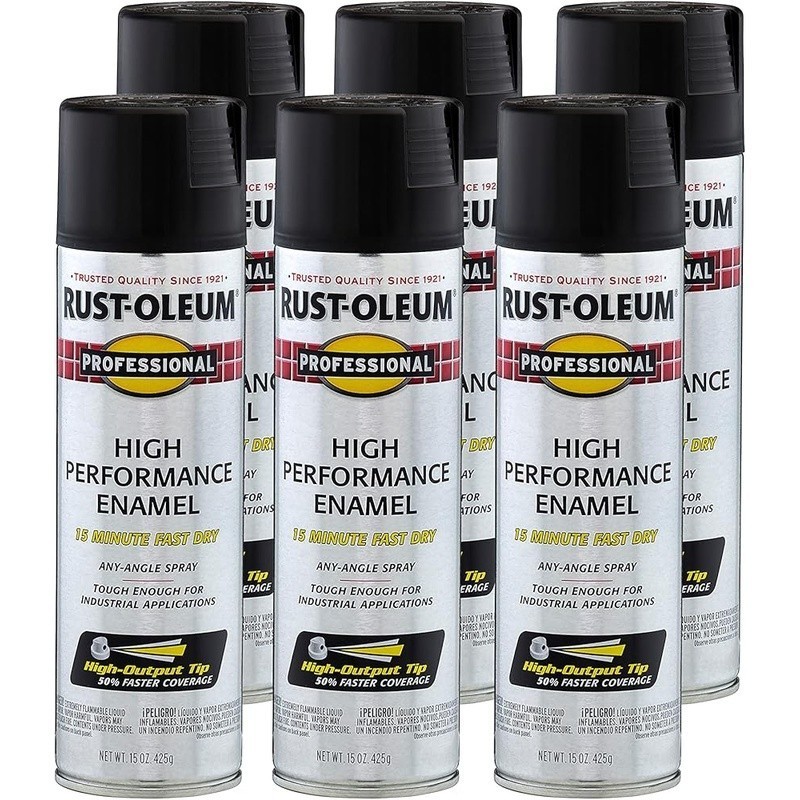 Oil-Based Enamel Spray Paint Rust Resistant Flat Black Metal Wood Concrete New