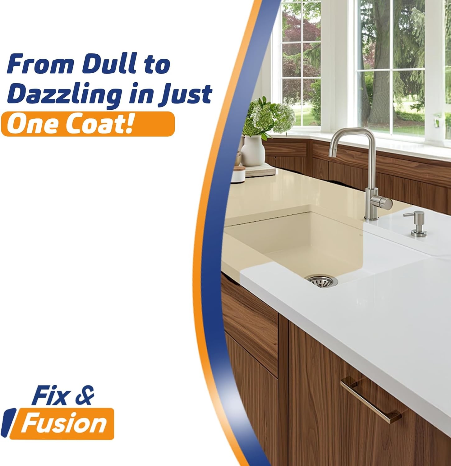 FIX & FUSION Bathtub & Tile Spray Paint, High Adhession Water Resistant, 13.5 oz