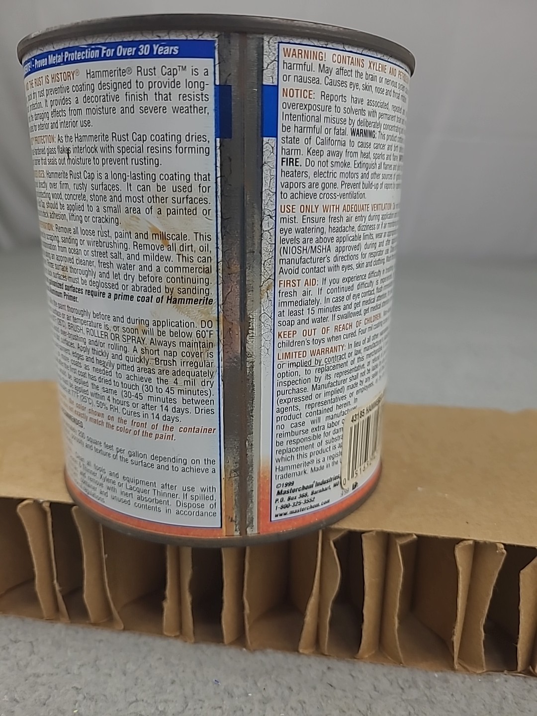 1x READ Hammerite Rust Cap Hammered Finish Bronze 1 Quart KILZ