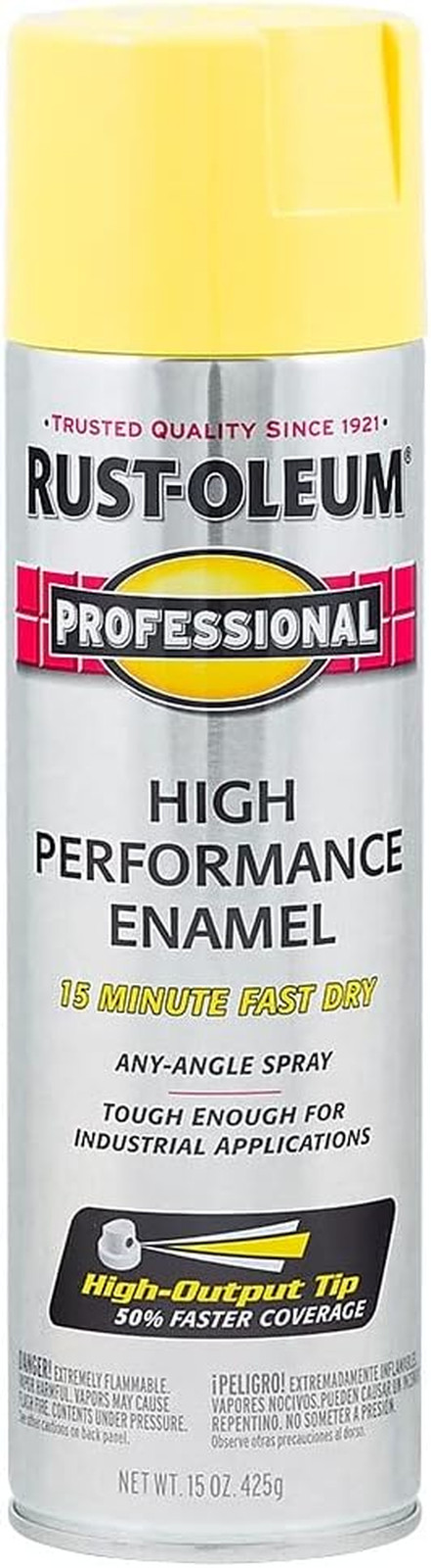 7543838 Professional High Performance Enamel Spray Paint, 15 Oz, Gloss Safety Ye