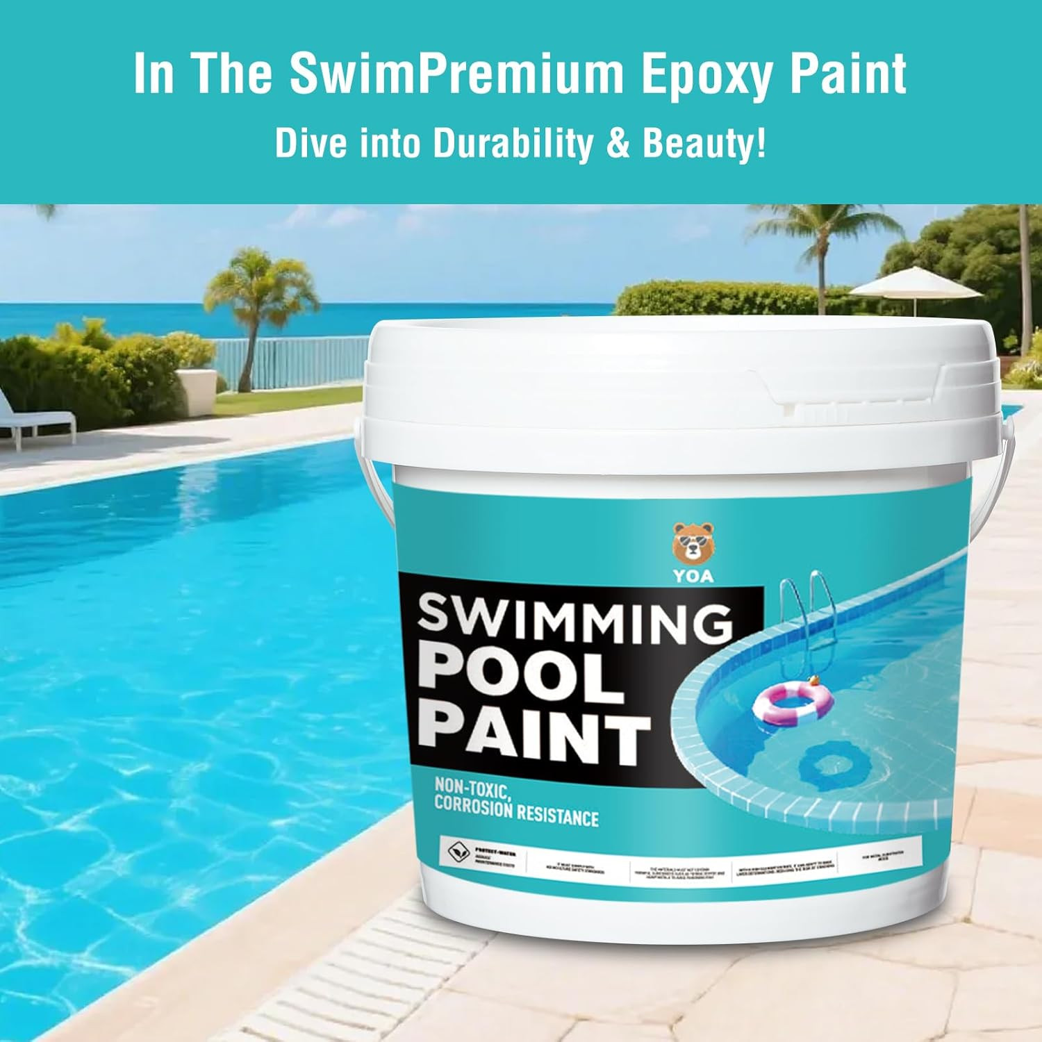 Waterproof Paint Light Gray 1 Gallon for Walls, Floors, Pools & Outdoor Use