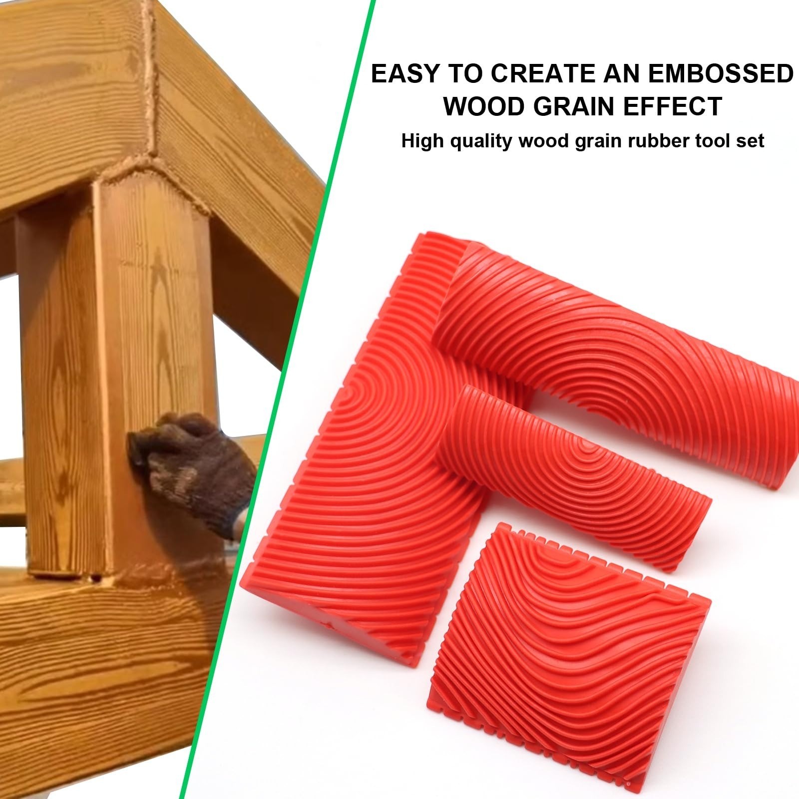 Wood Graining Tool Set – 4 Pieces Decorative Wood Grain Brushes