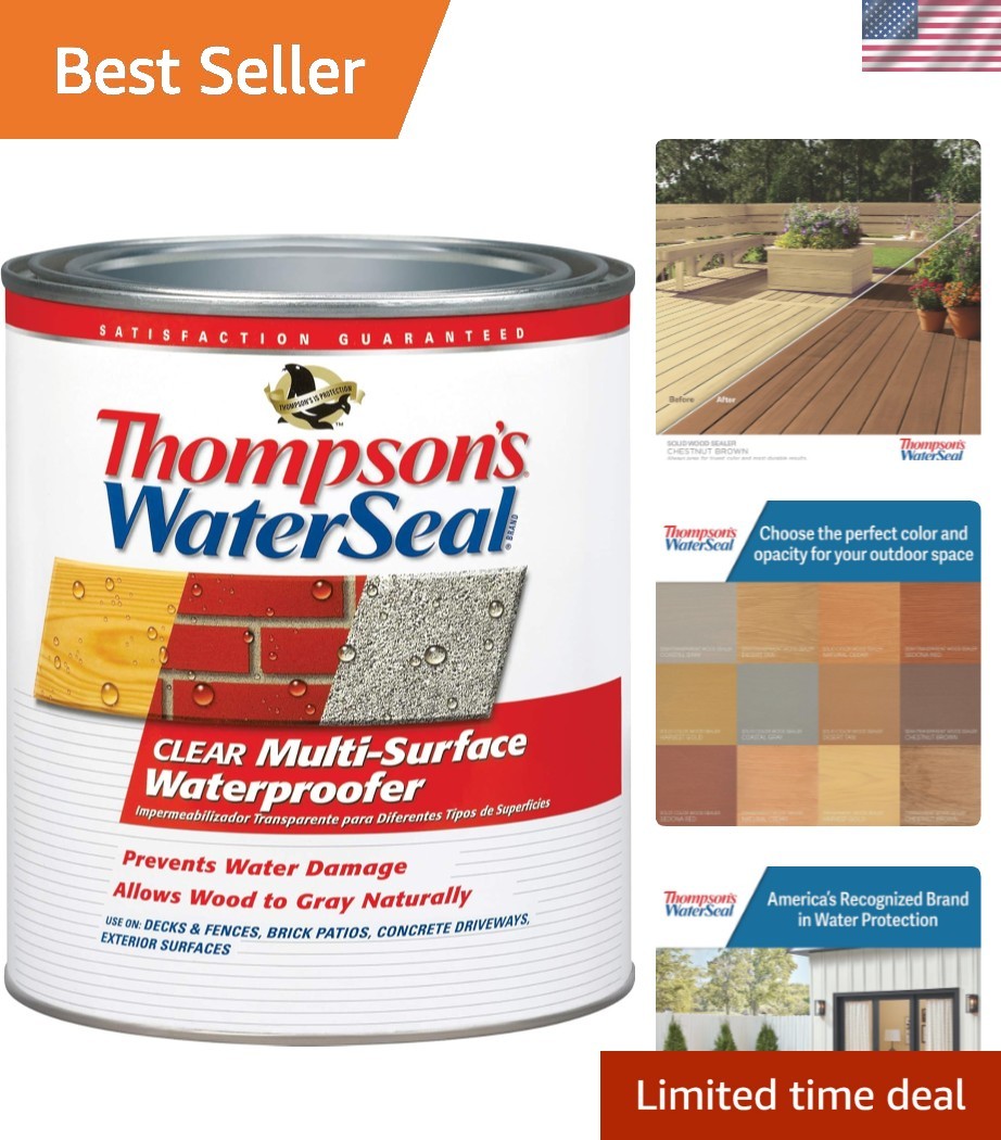 Thompson’s WaterSeal 1 Quart Clear Waterproofing Stain for Wood & Concrete